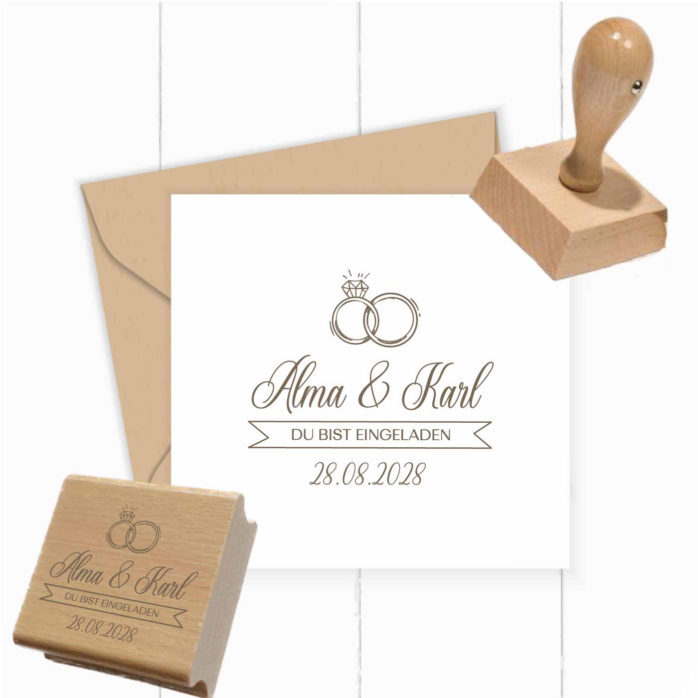 Personalisierter Hochzeits-STEMPEL "Alma & Karl" - ST0312