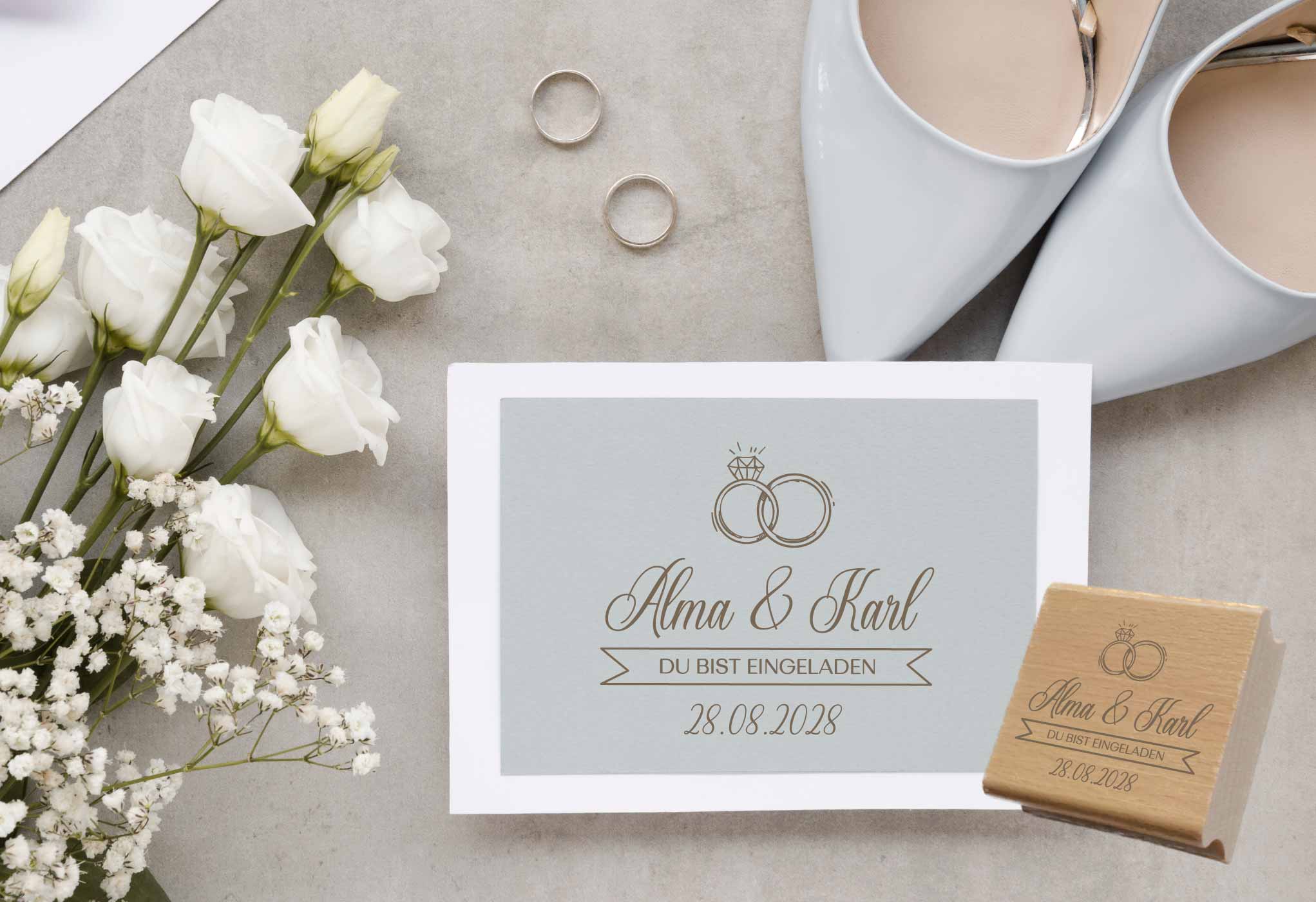 Personalisierter Hochzeits-STEMPEL "Alma & Karl"