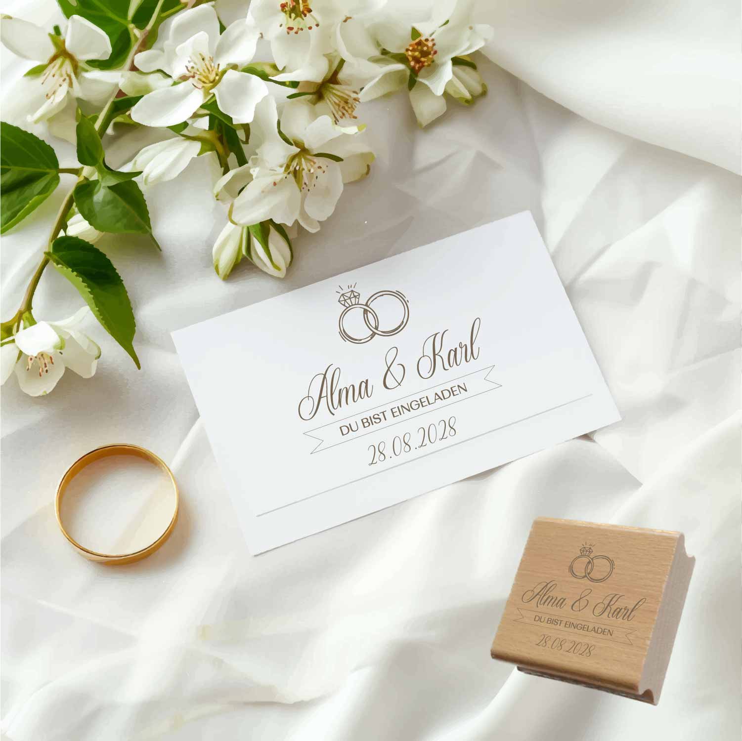 Personalisierter Hochzeits-STEMPEL "Alma & Karl"