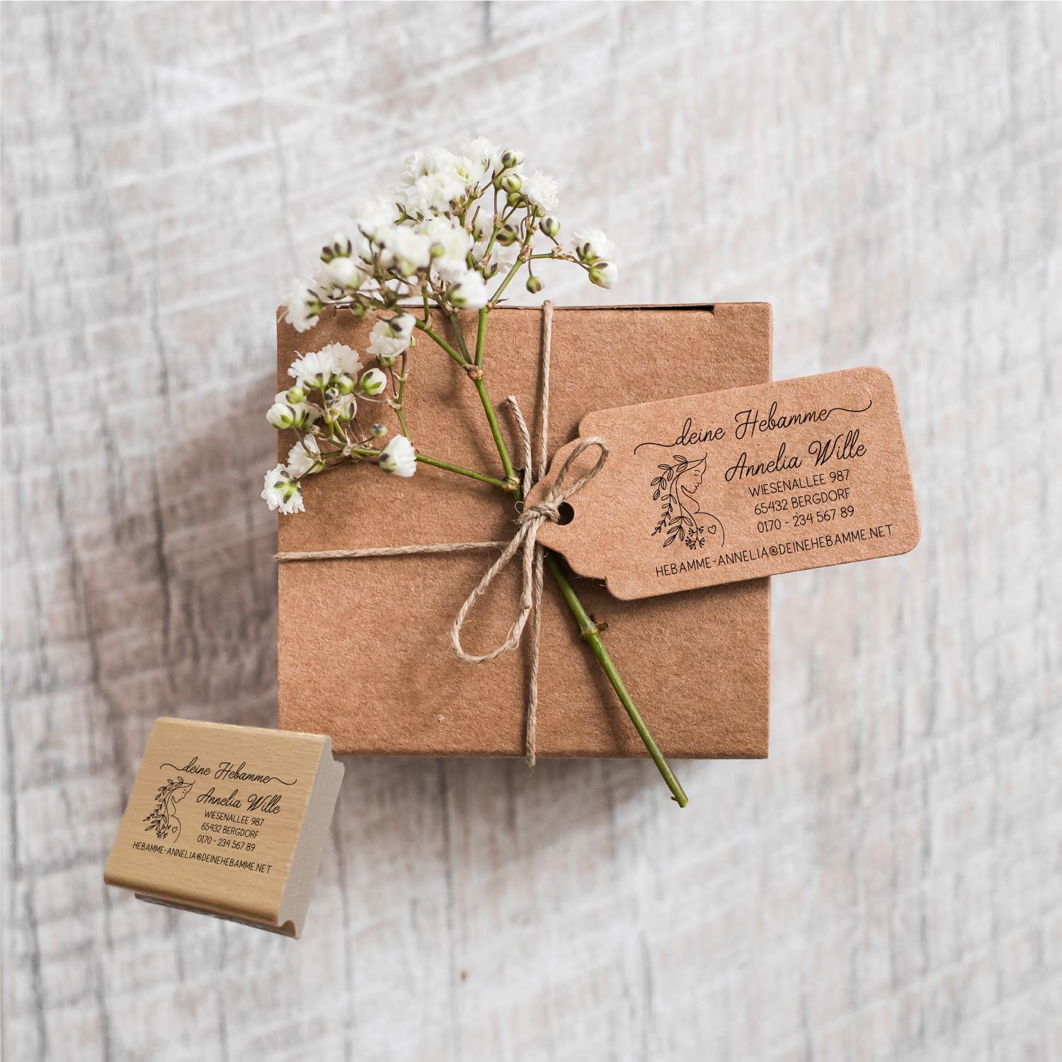 AdressSTEMPEL für Hebammen und Geburtshelfer "Annelia"