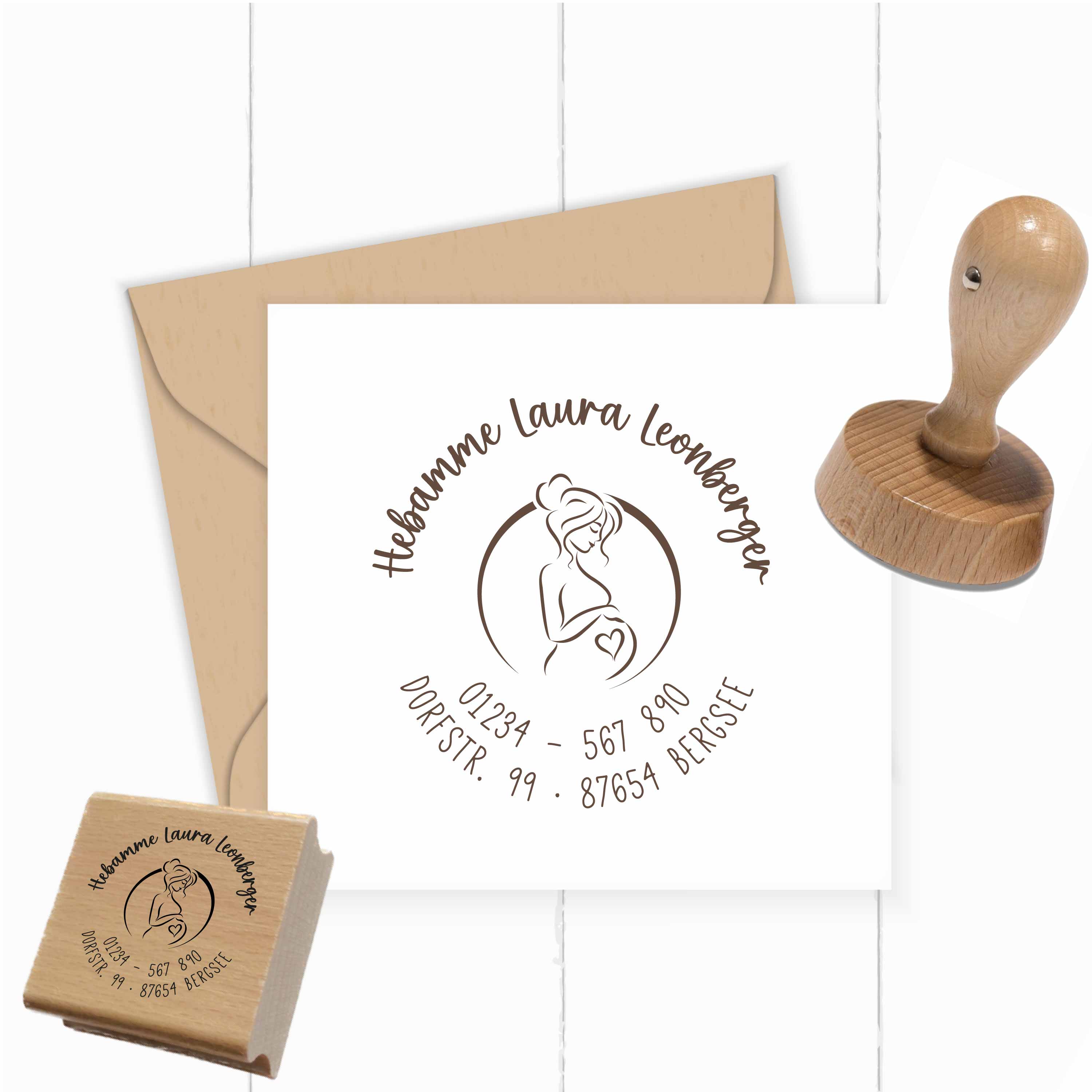 AdressSTEMPEL für Hebammen und Geburtshelfer "Babybauch" - ST0288