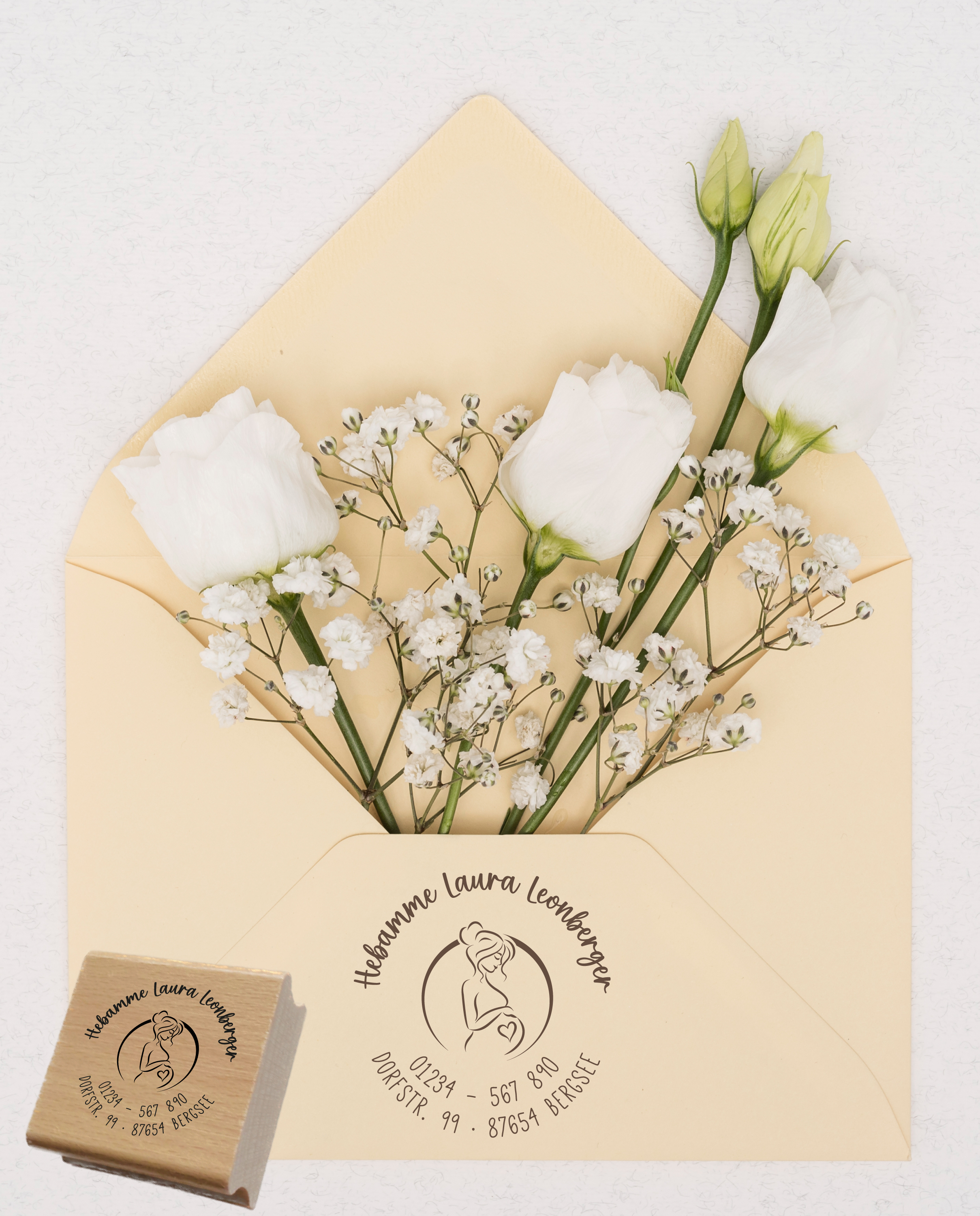 AdressSTEMPEL für Hebammen und Geburtshelfer "Babybauch"