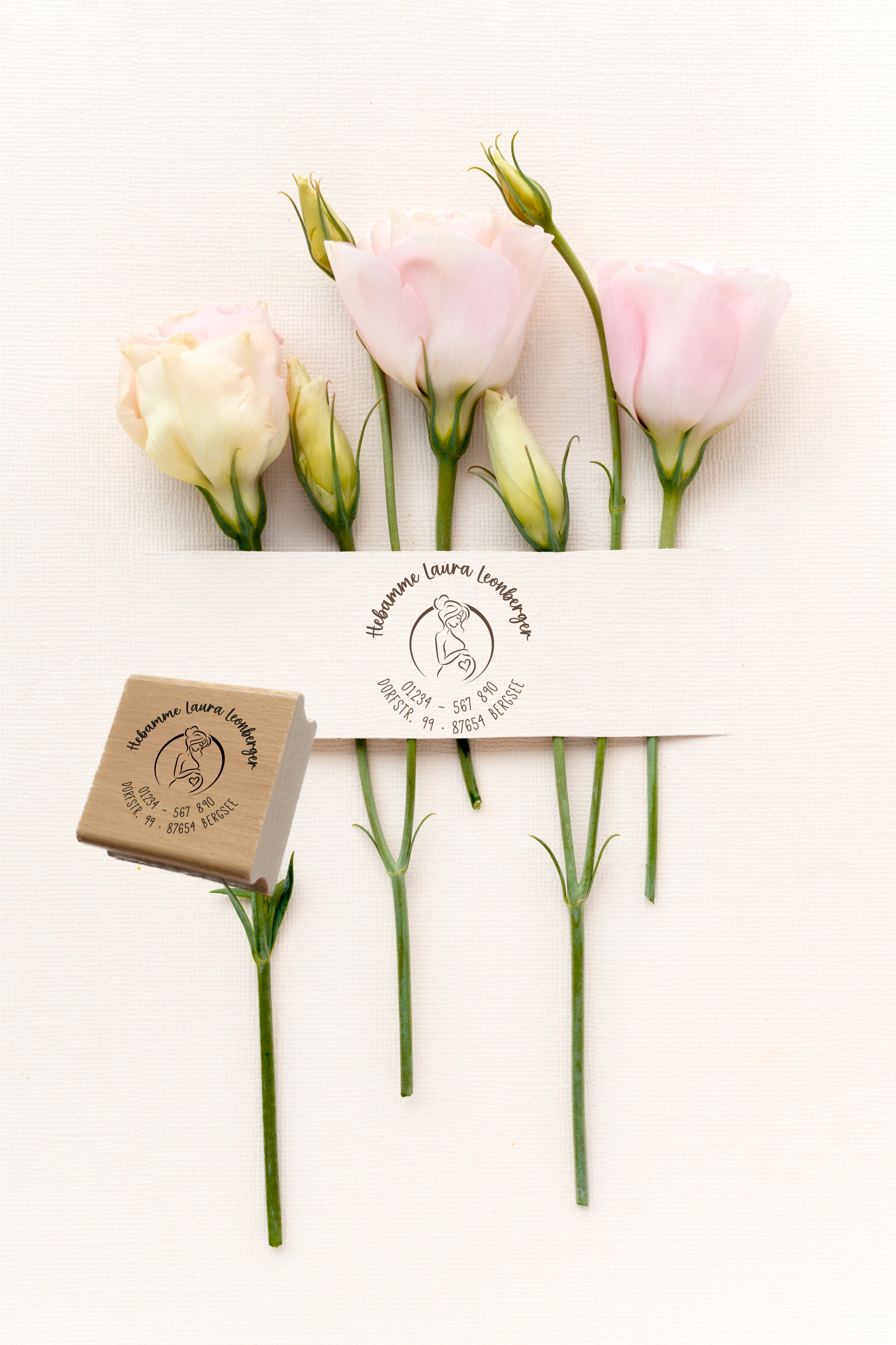 AdressSTEMPEL für Hebammen und Geburtshelfer "Babybauch"