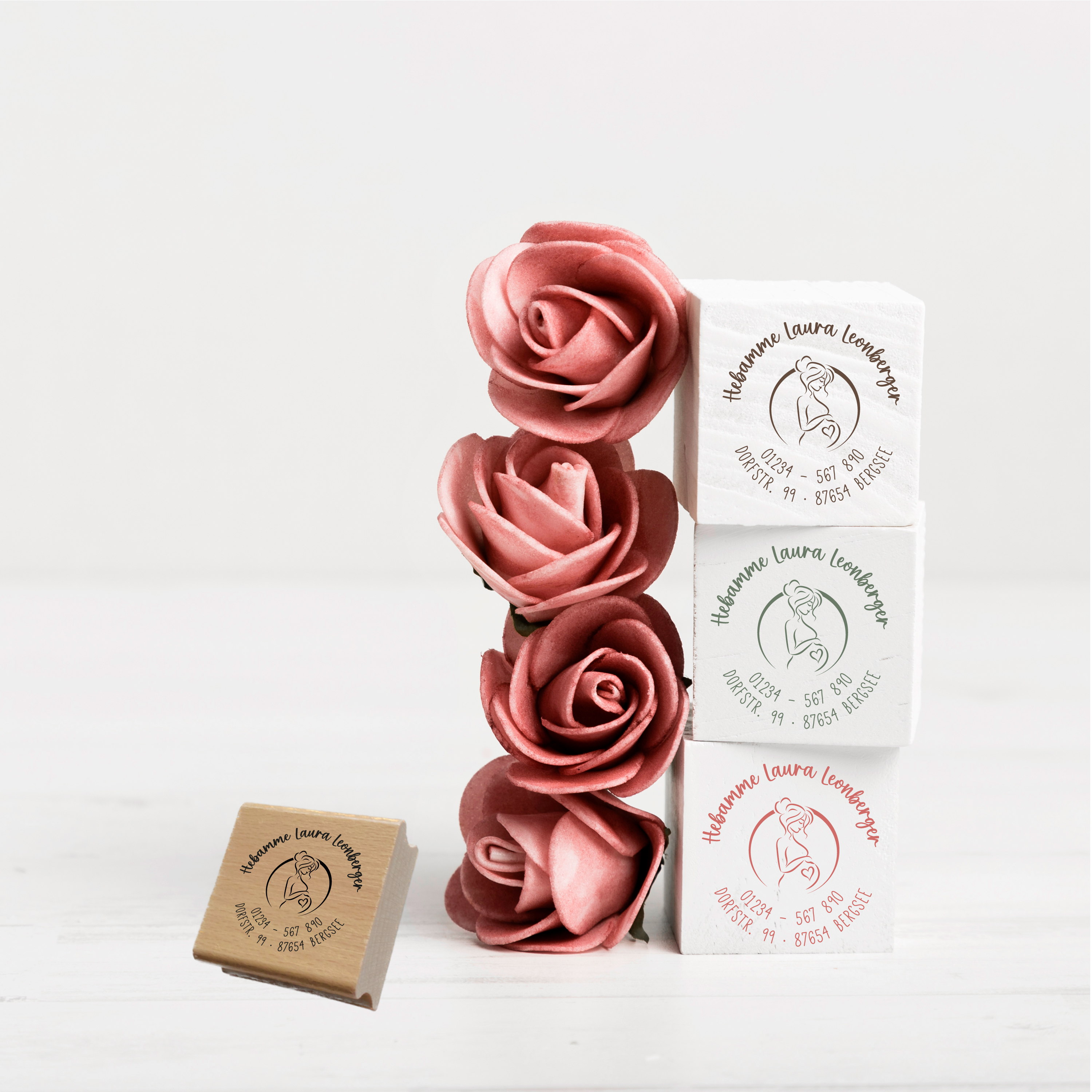 AdressSTEMPEL für Hebammen und Geburtshelfer "Babybauch"