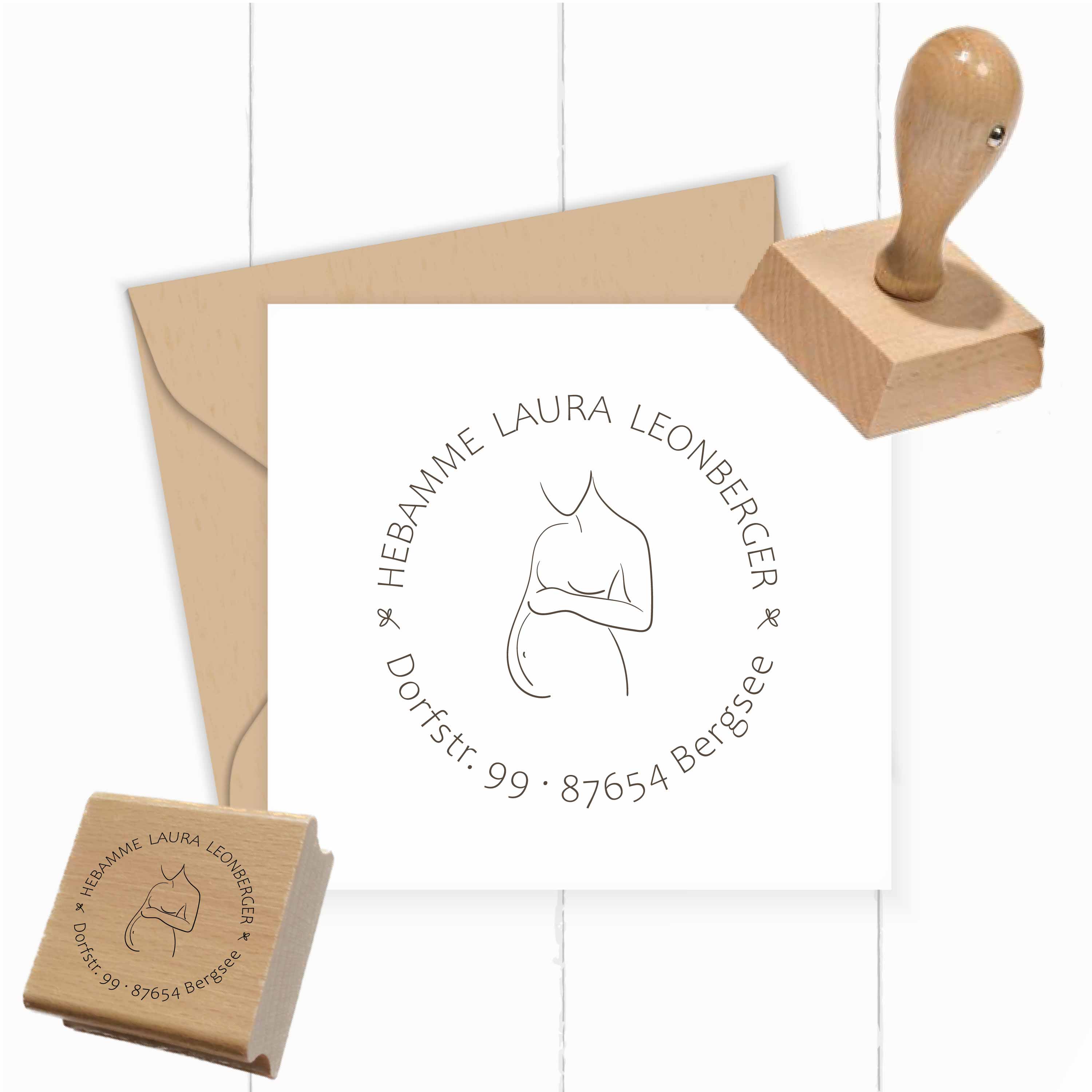 AdressSTEMPEL für Hebammen und Geburtshelfer "Bauch" - ST0289