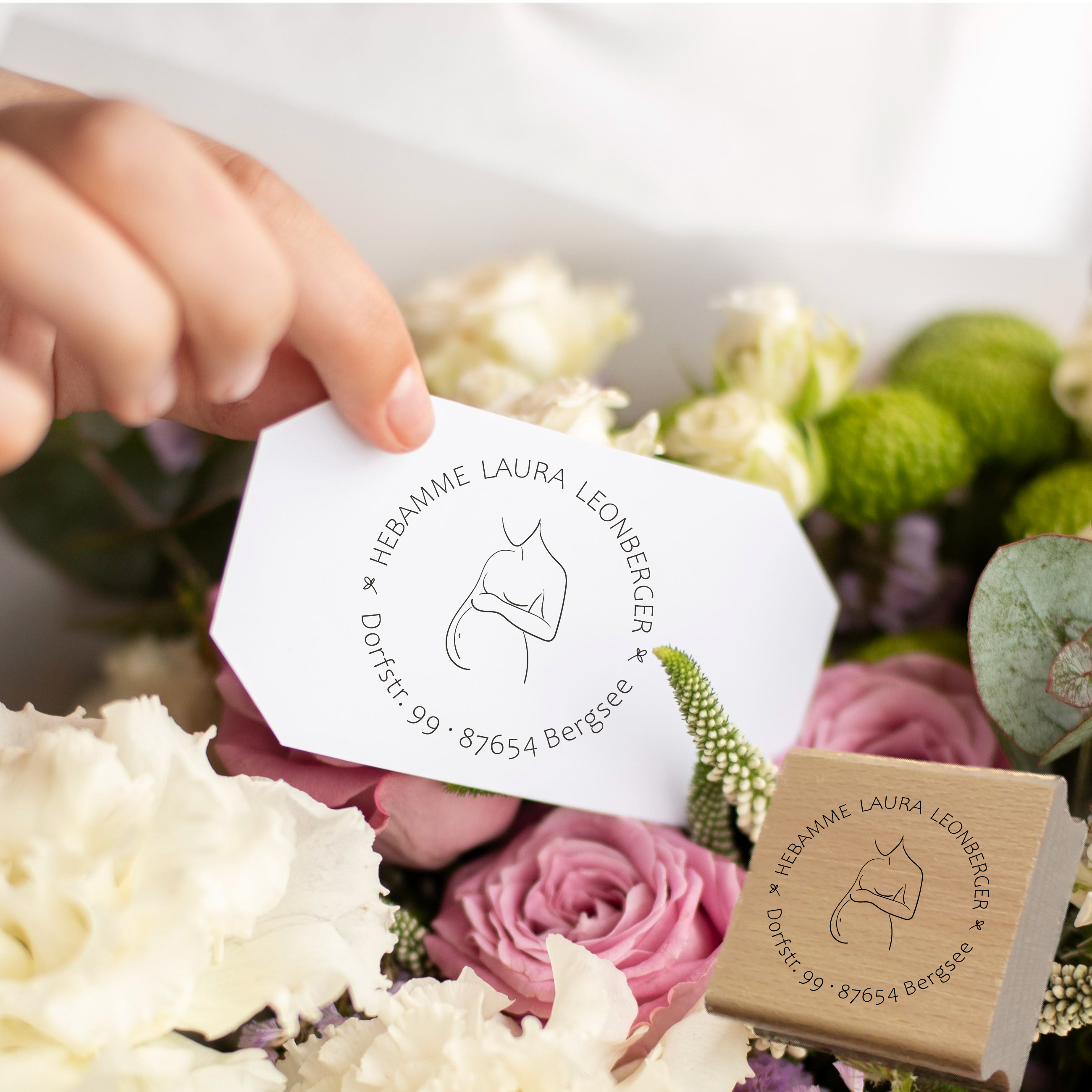 AdressSTEMPEL für Hebammen und Geburtshelfer "Bauch"