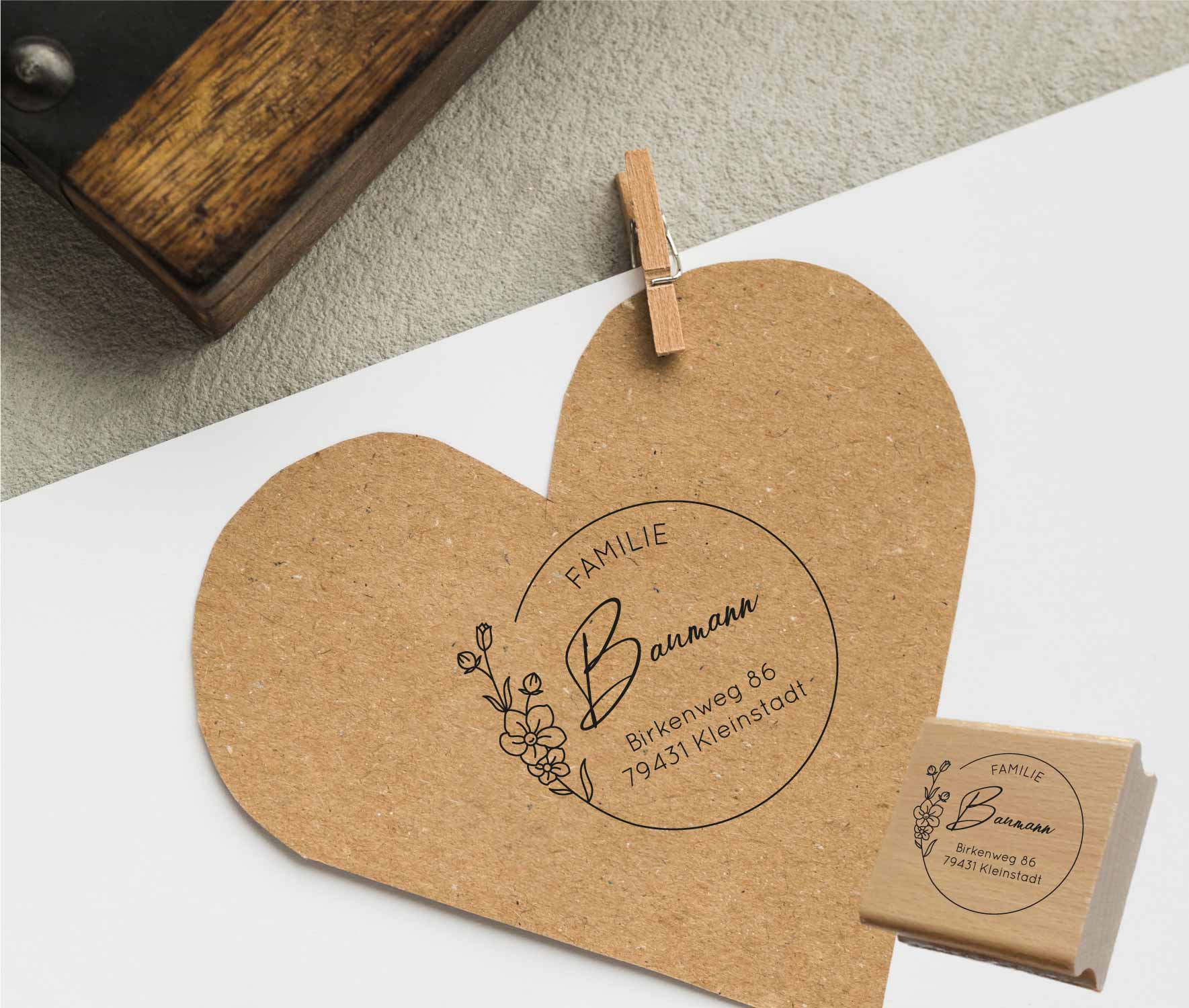 Personalisierter Adresstempel "Baumann" | 4–10 cm
