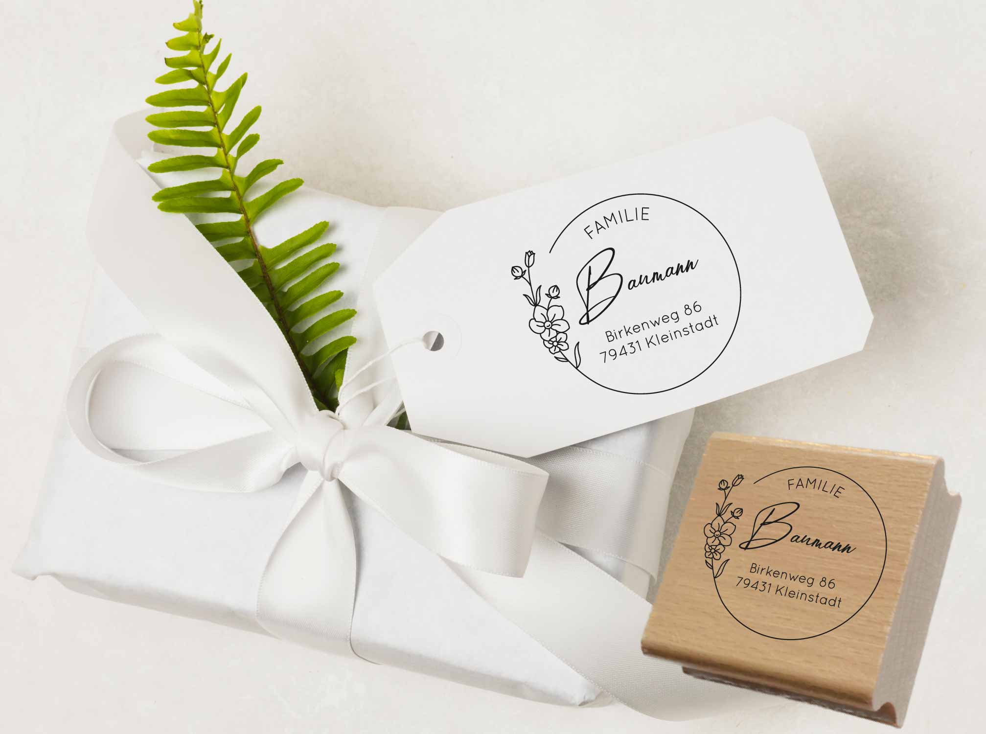 Personalisierter Adresstempel "Baumann" | 4–10 cm