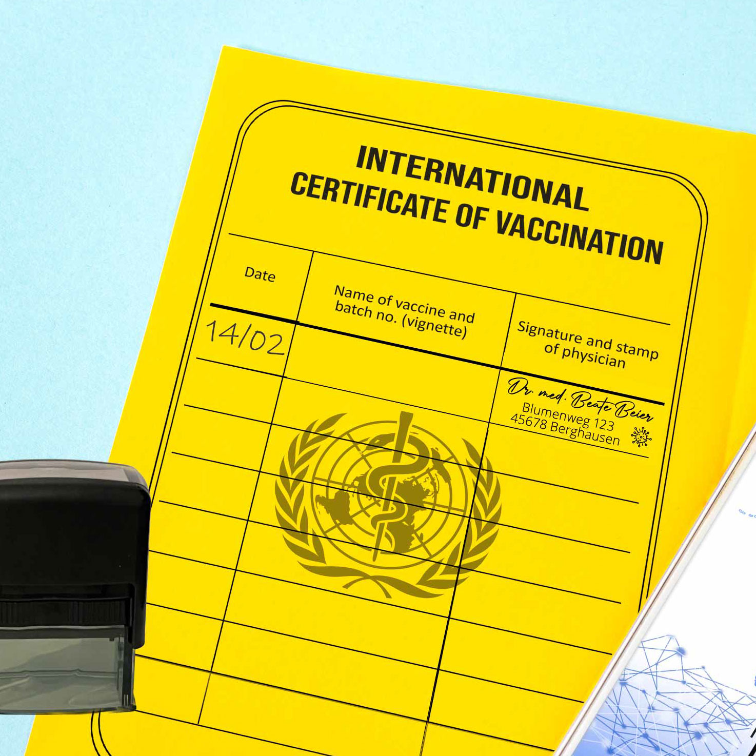 Praxisstempel | Arztstempel – passend für's Impfausweis-Feld