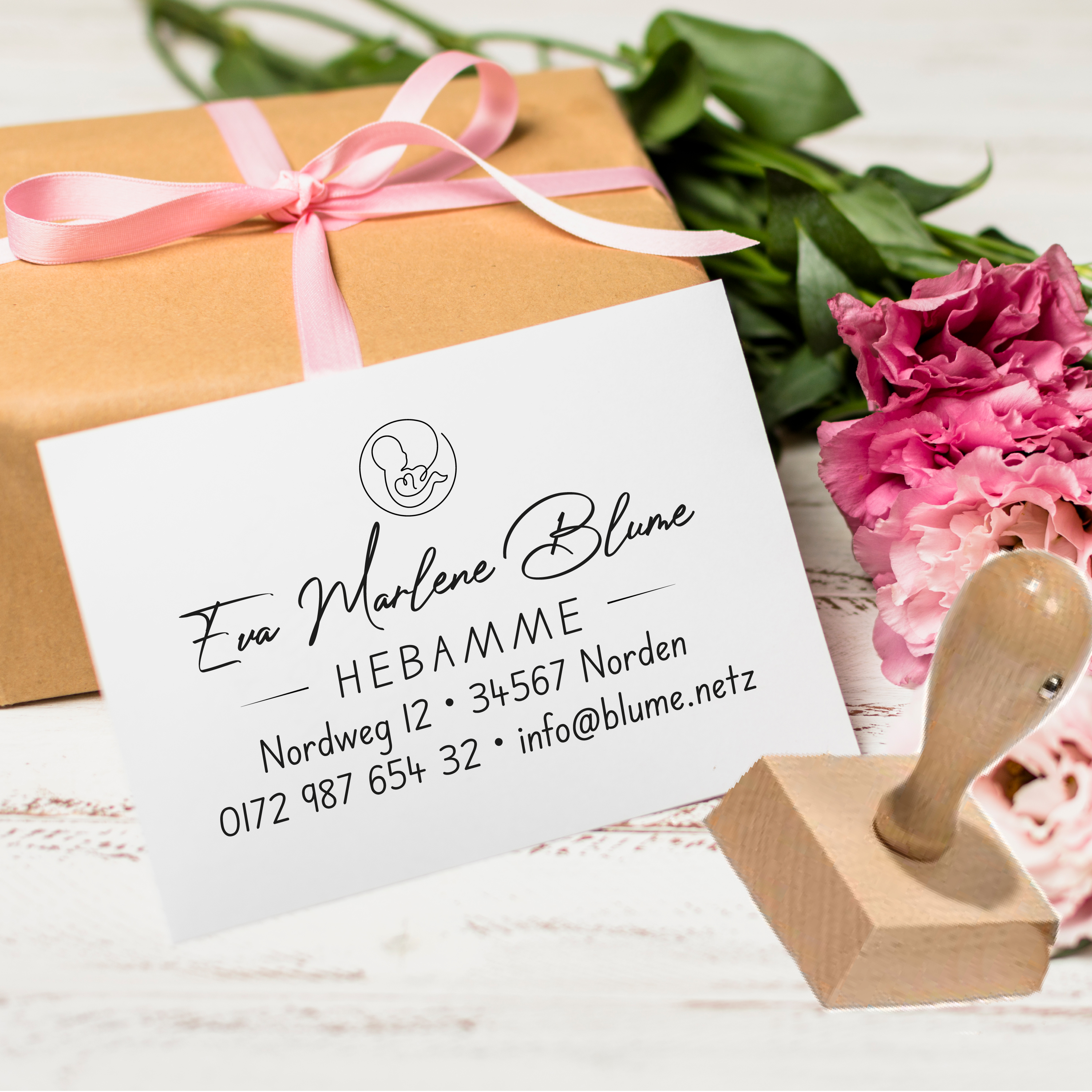 Personalisierter Hebammenstempel<br> – passend für den Mutterpass
