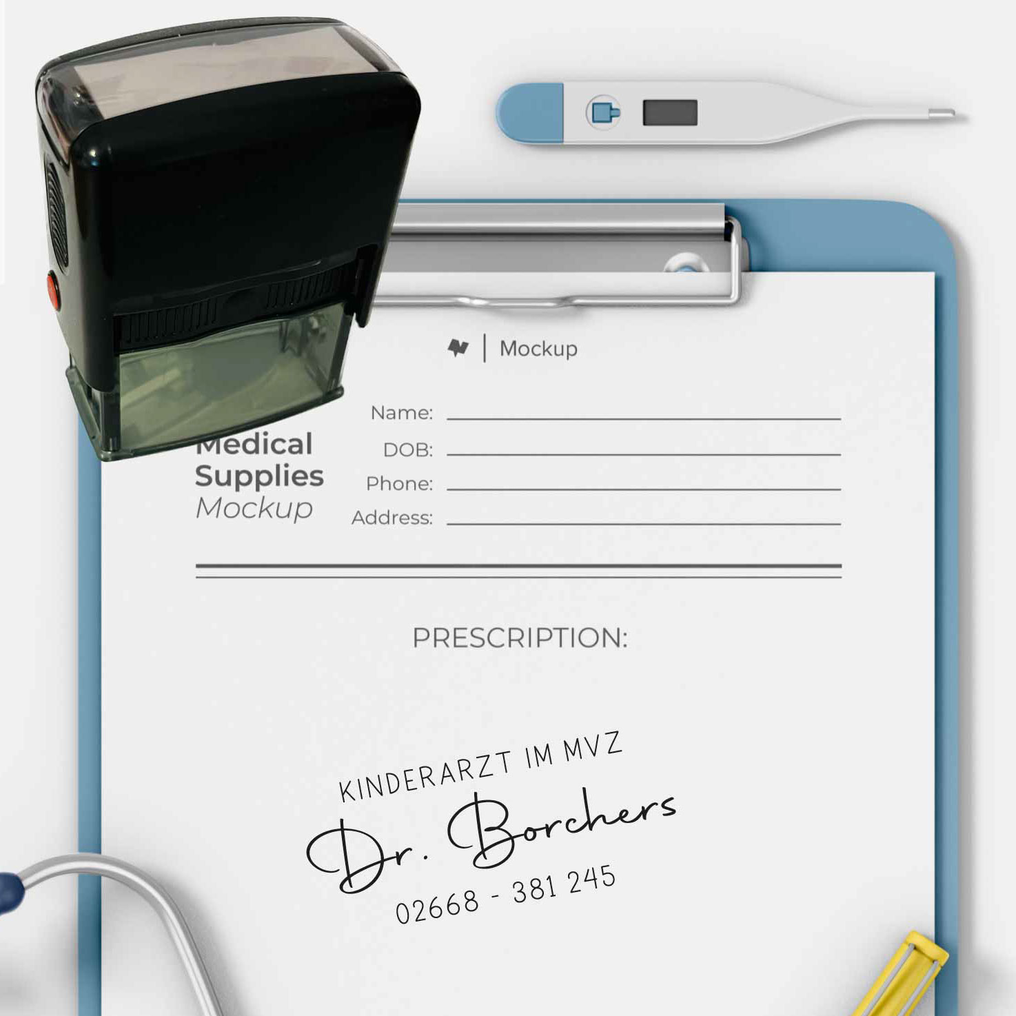 Praxisstempel | Arztstempel – passend für's Impfausweis-Feld