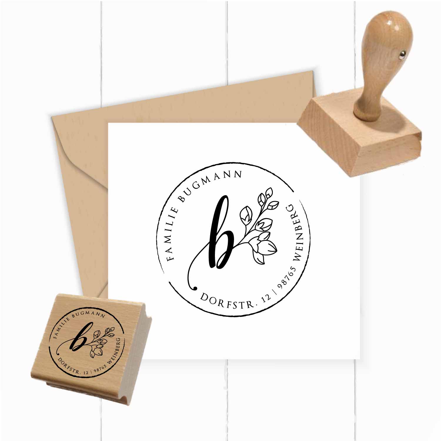 Personalisierter Adresstempel "Bugmann" | 4–10 cm  - ST0338