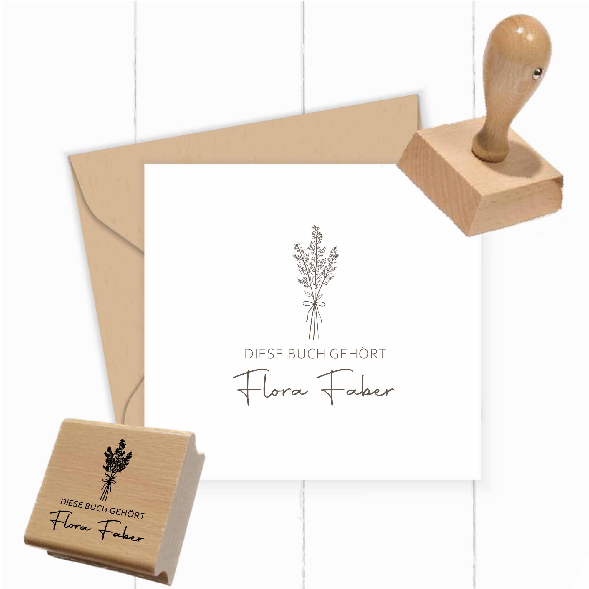 Ex Libris Stempel | feiner Blumenstrauß