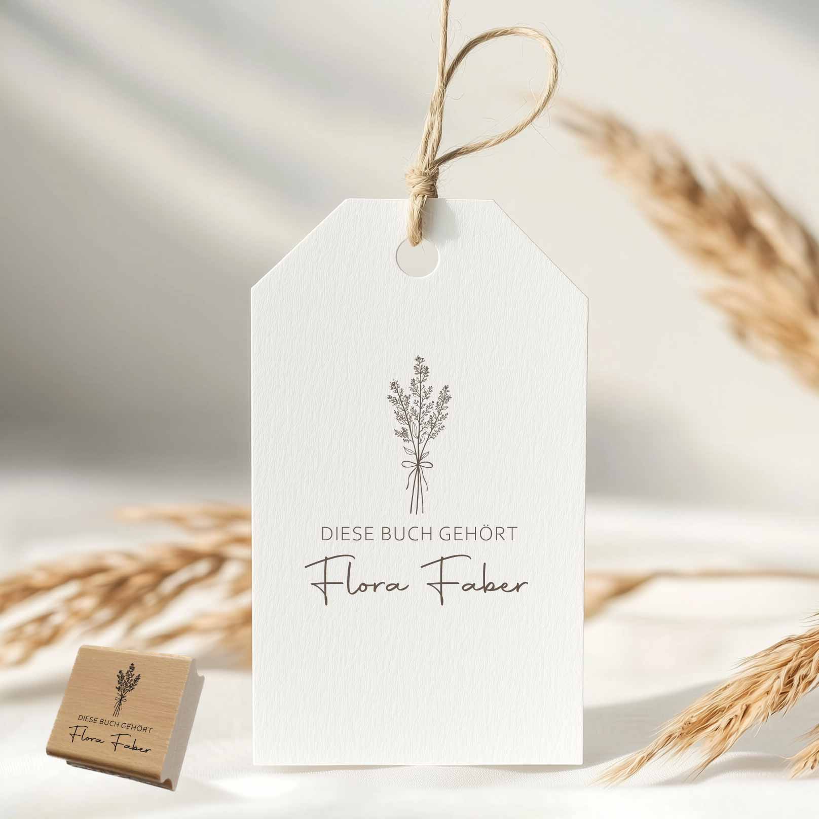 Ex Libris Stempel | feiner Blumenstrauß