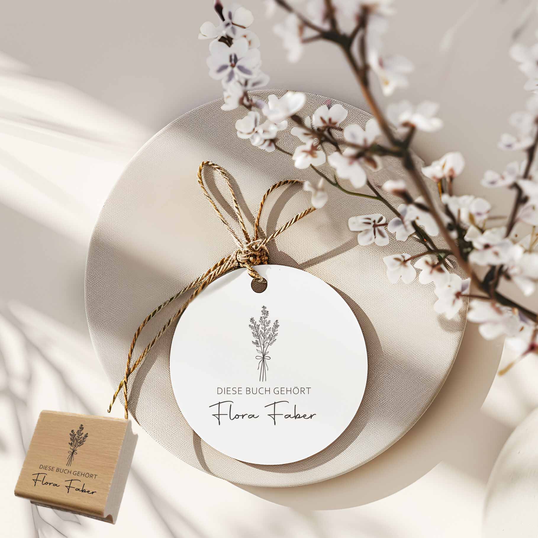 Ex Libris Stempel | feiner Blumenstrauß