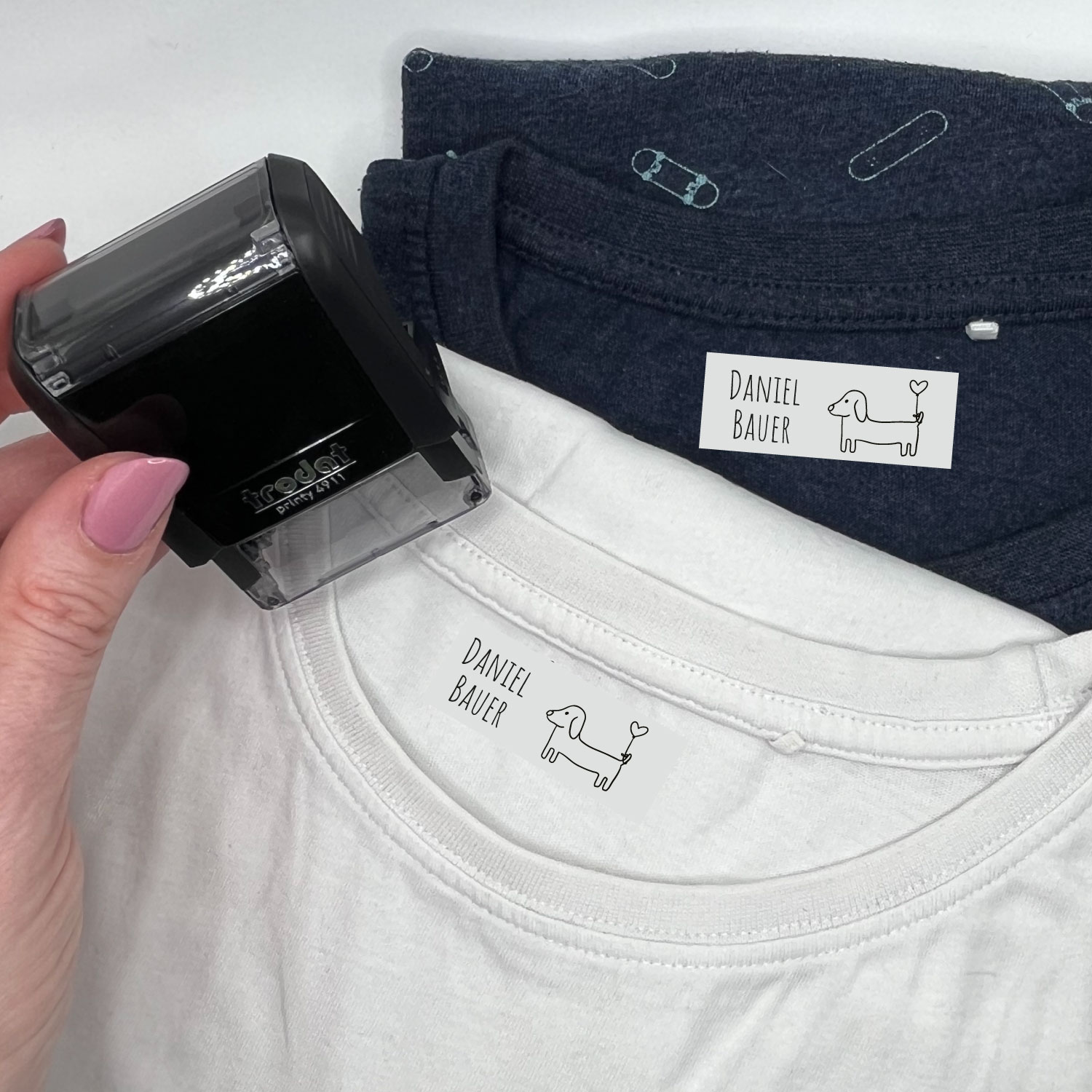 Dein personalisierter Textilstempel „Dackel“ | 38 x 14 mm