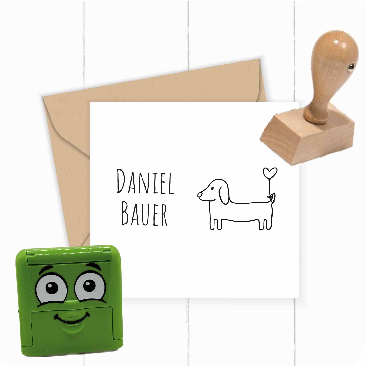 Dein personalisierter Textilstempel „Dackel“ | 38 x 14 mm - ST0402