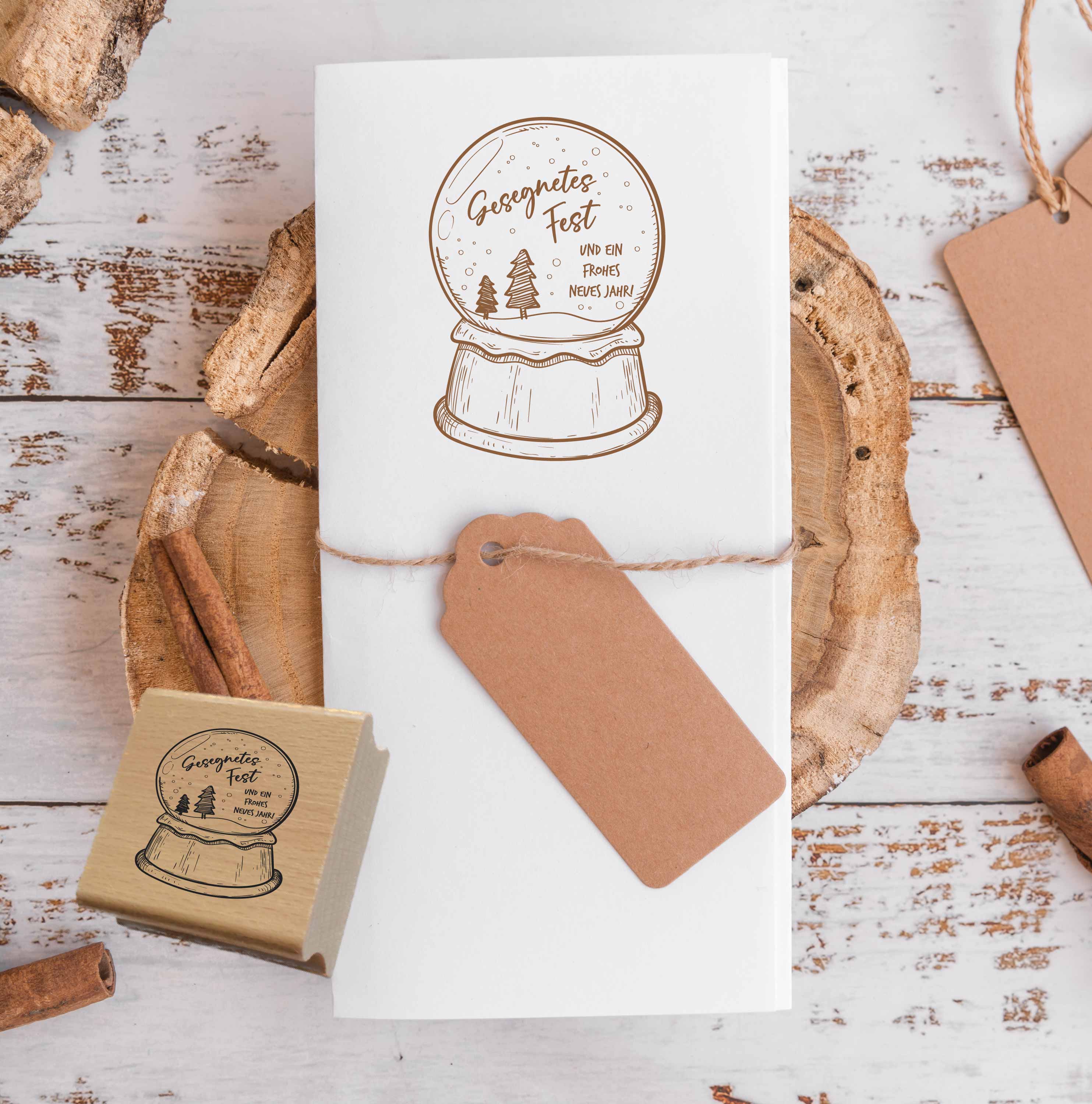 WeihnachtsSTEMPEL Kugel "Gesegnete Fest"