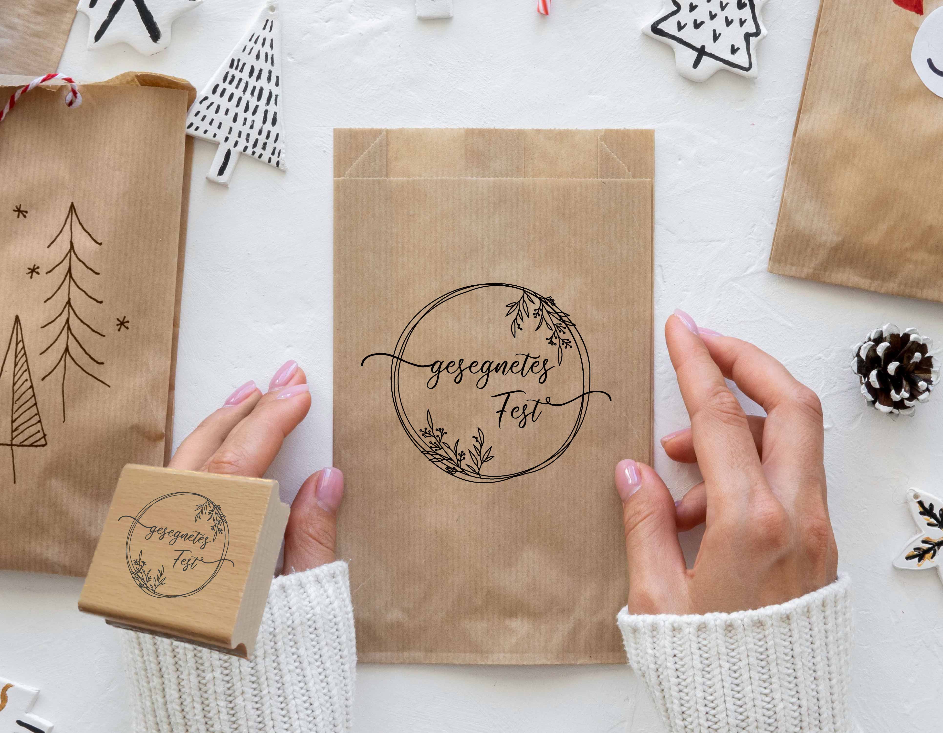 Weihnachts-STEMPEL "gesegnetes Fest"