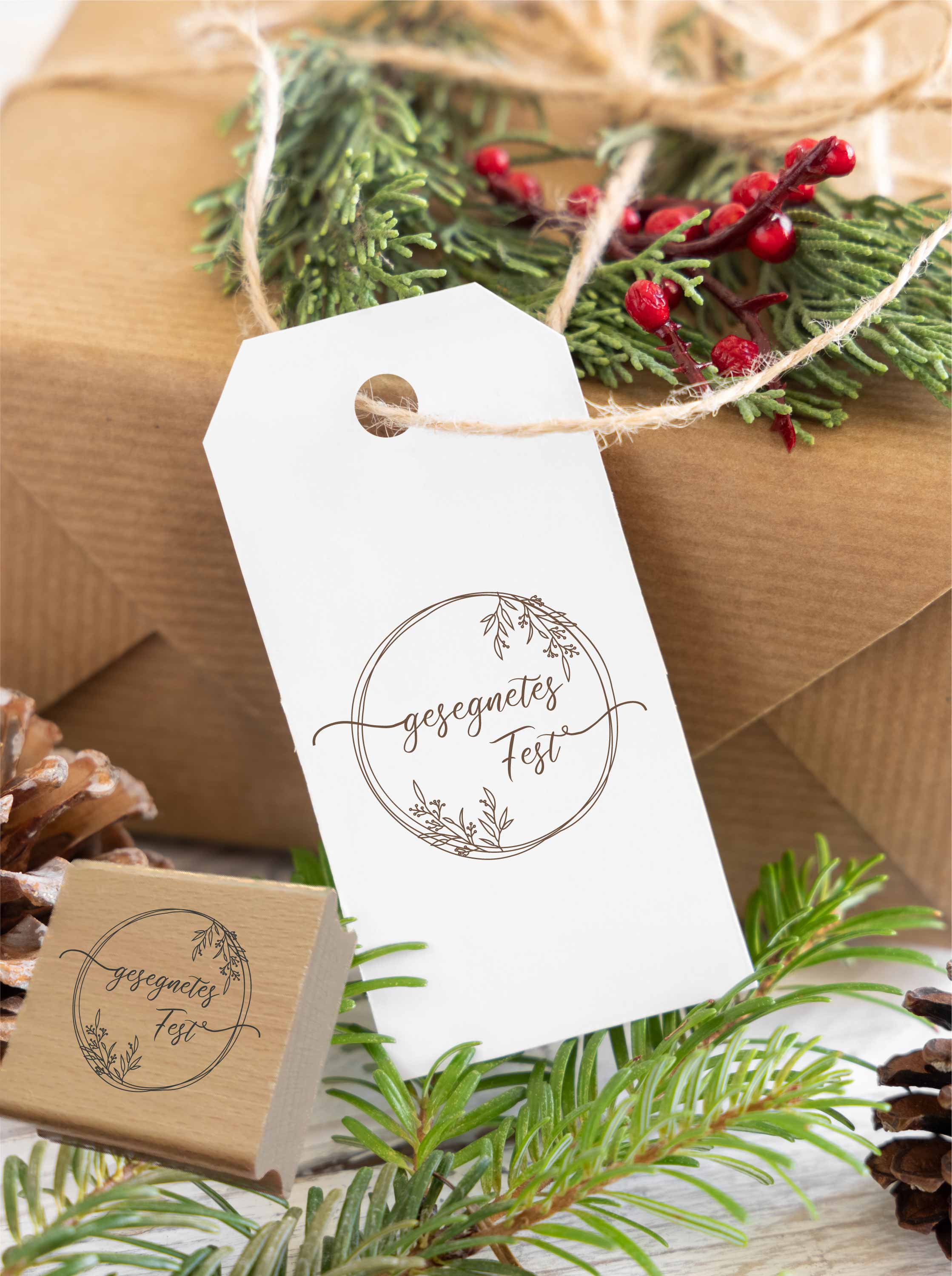 Weihnachts-STEMPEL "gesegnetes Fest"