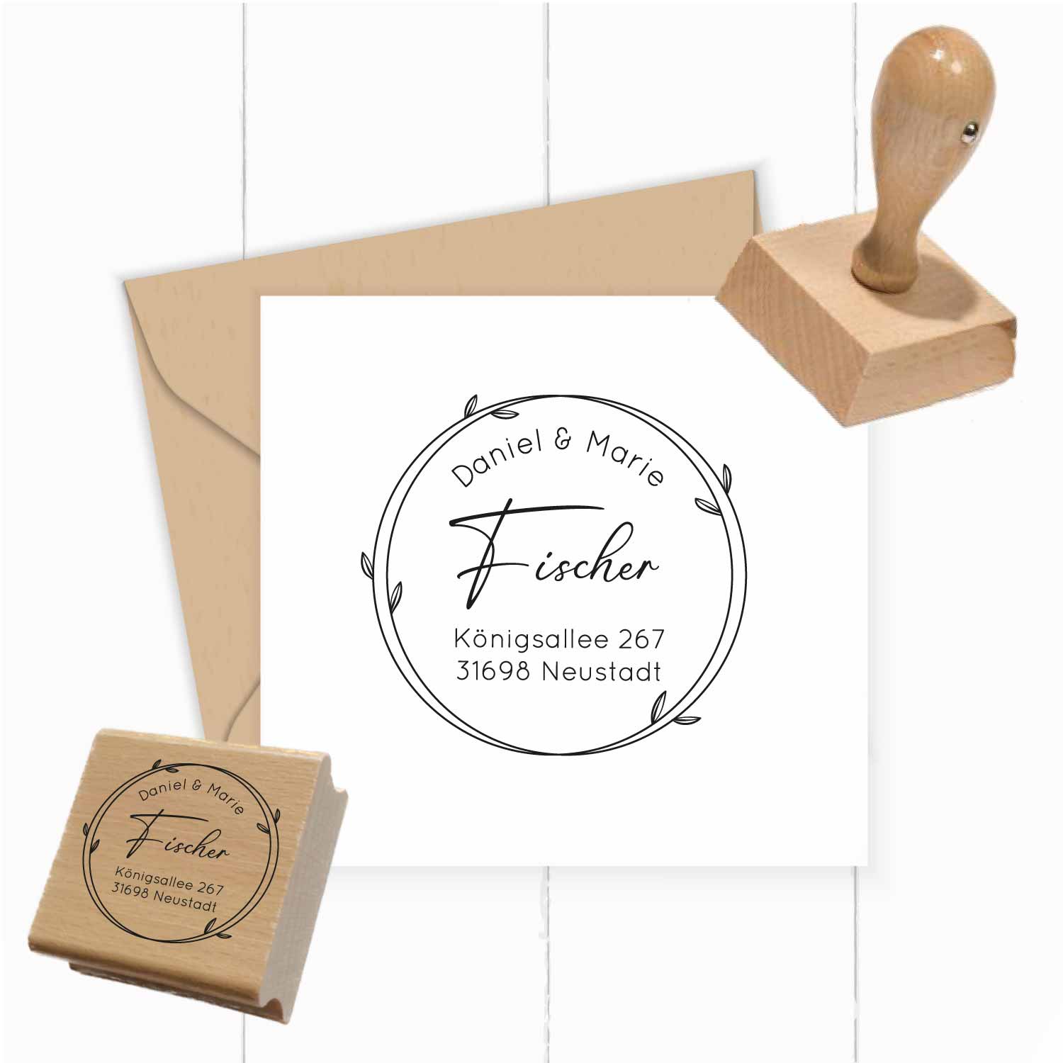 Personalisierter Adresstempel "Fischer" | 4–10 cm