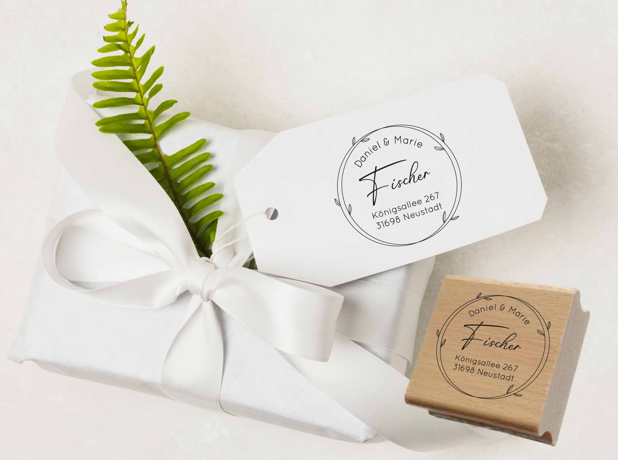 Personalisierter Adresstempel "Fischer" | 4–10 cm