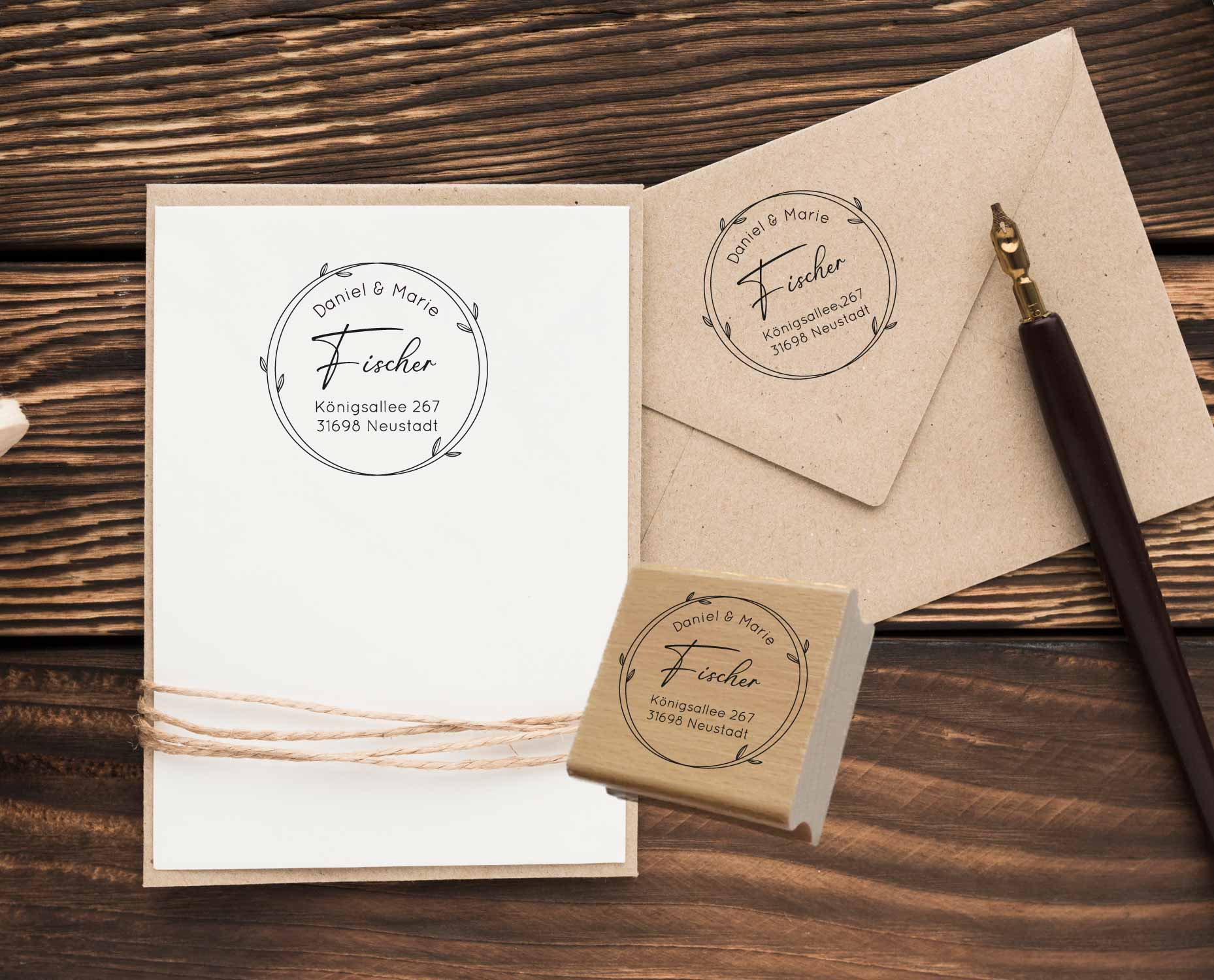 Personalisierter Adresstempel "Fischer" | 4–10 cm