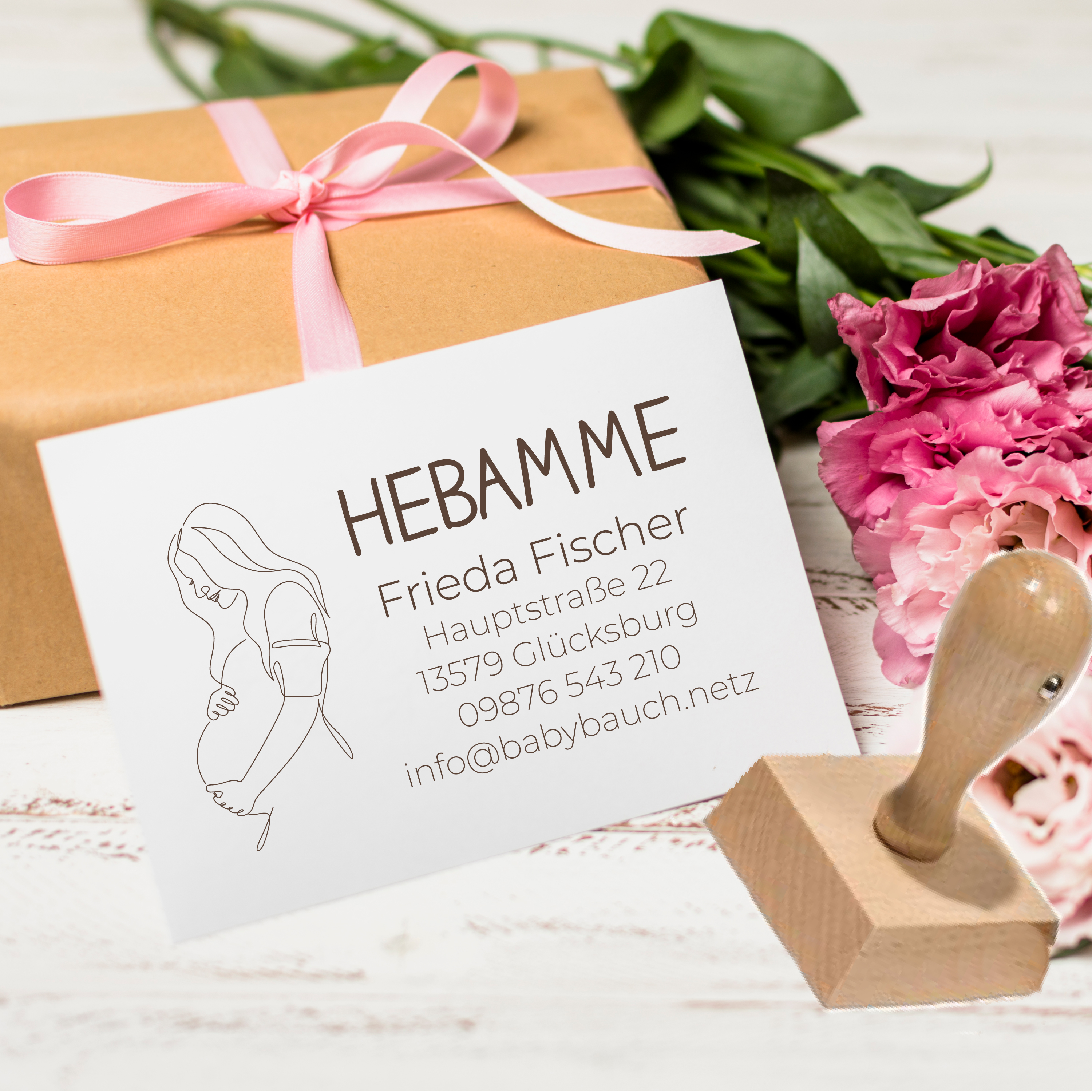 Personalisierter Hebammenstempel<br> – passend für den Mutterpass