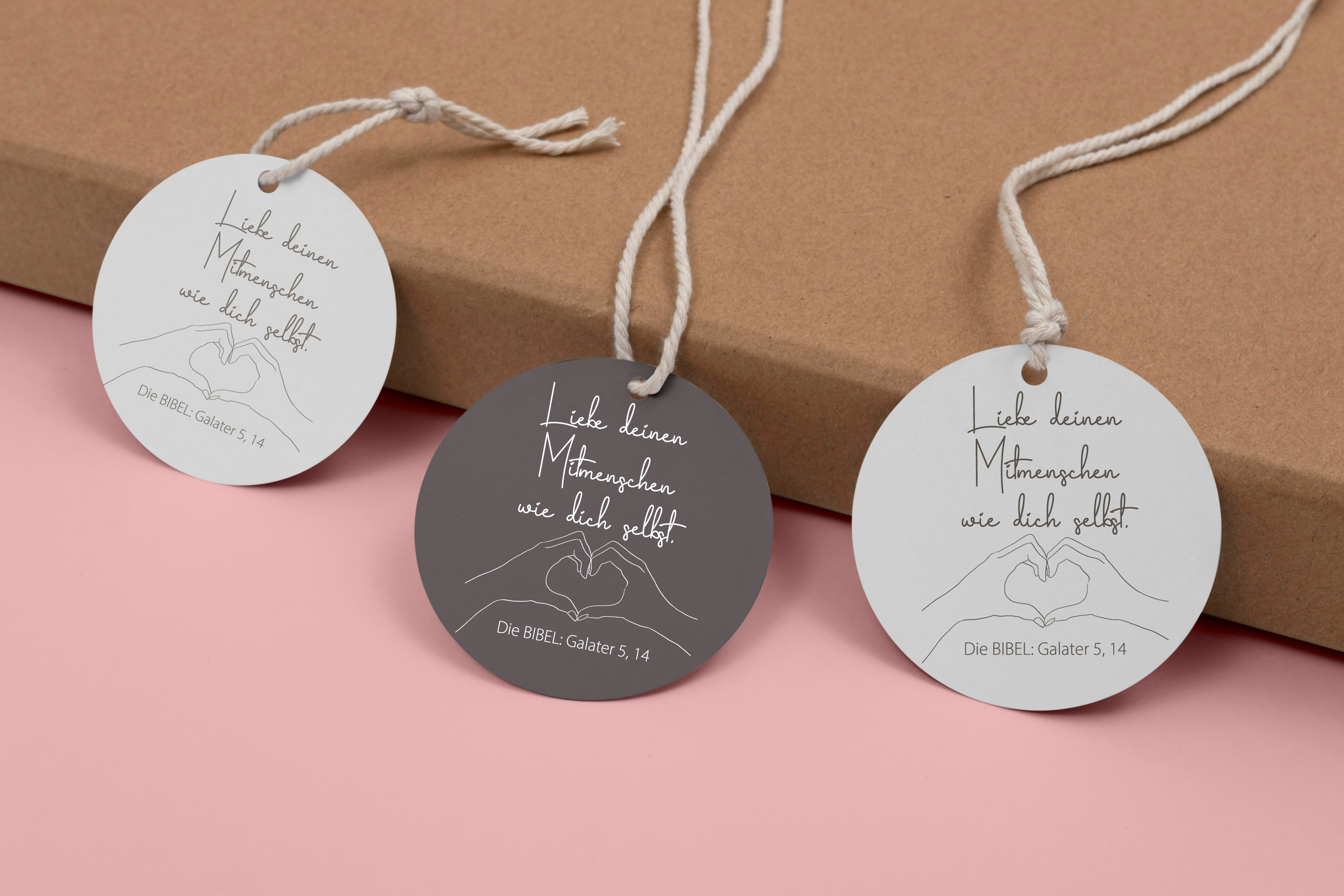 Bibelversstempel Liebe deinen Mitmenschen wie dich selbst. Galater 5,14