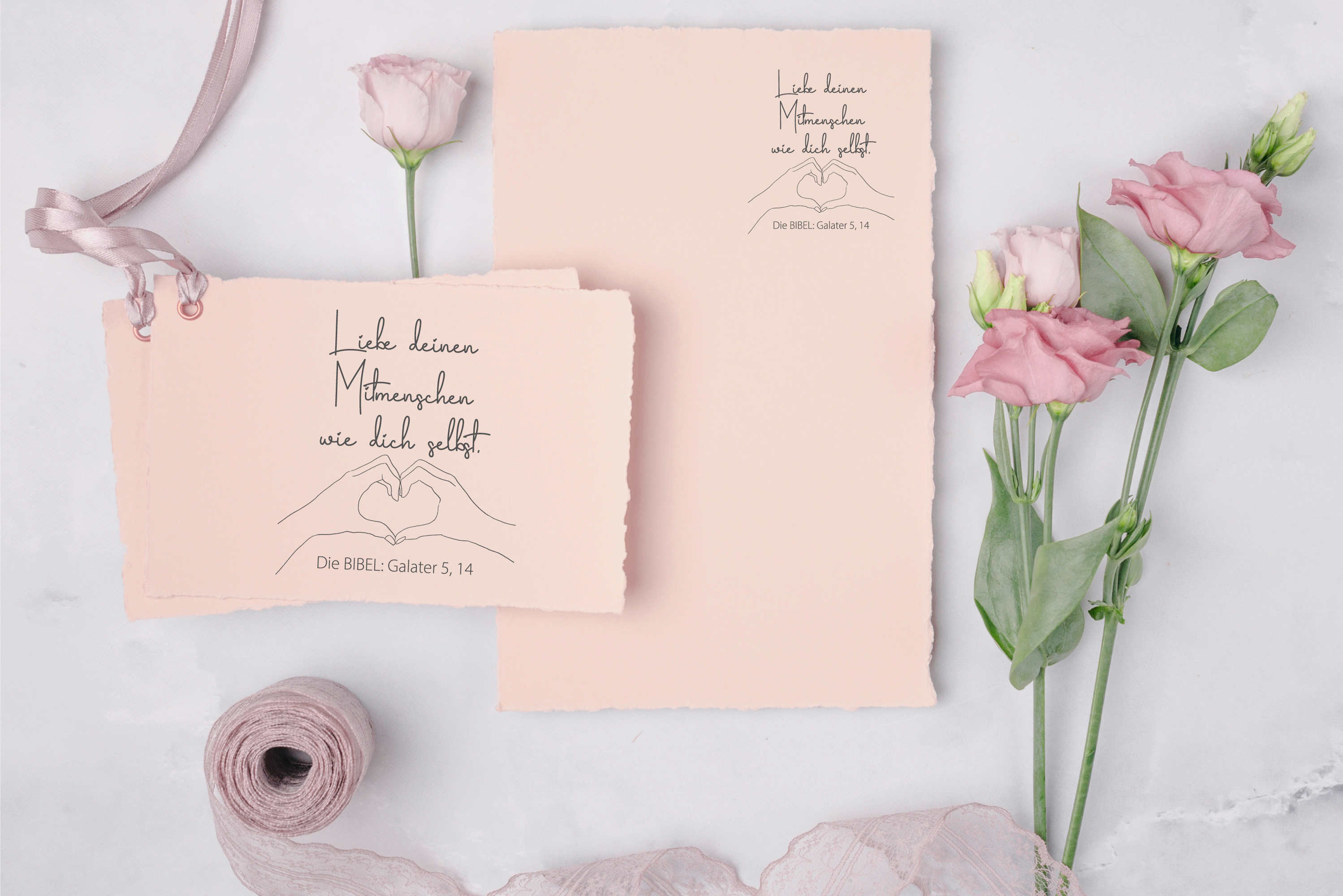 Bibelversstempel Liebe deinen Mitmenschen wie dich selbst. Galater 5,14