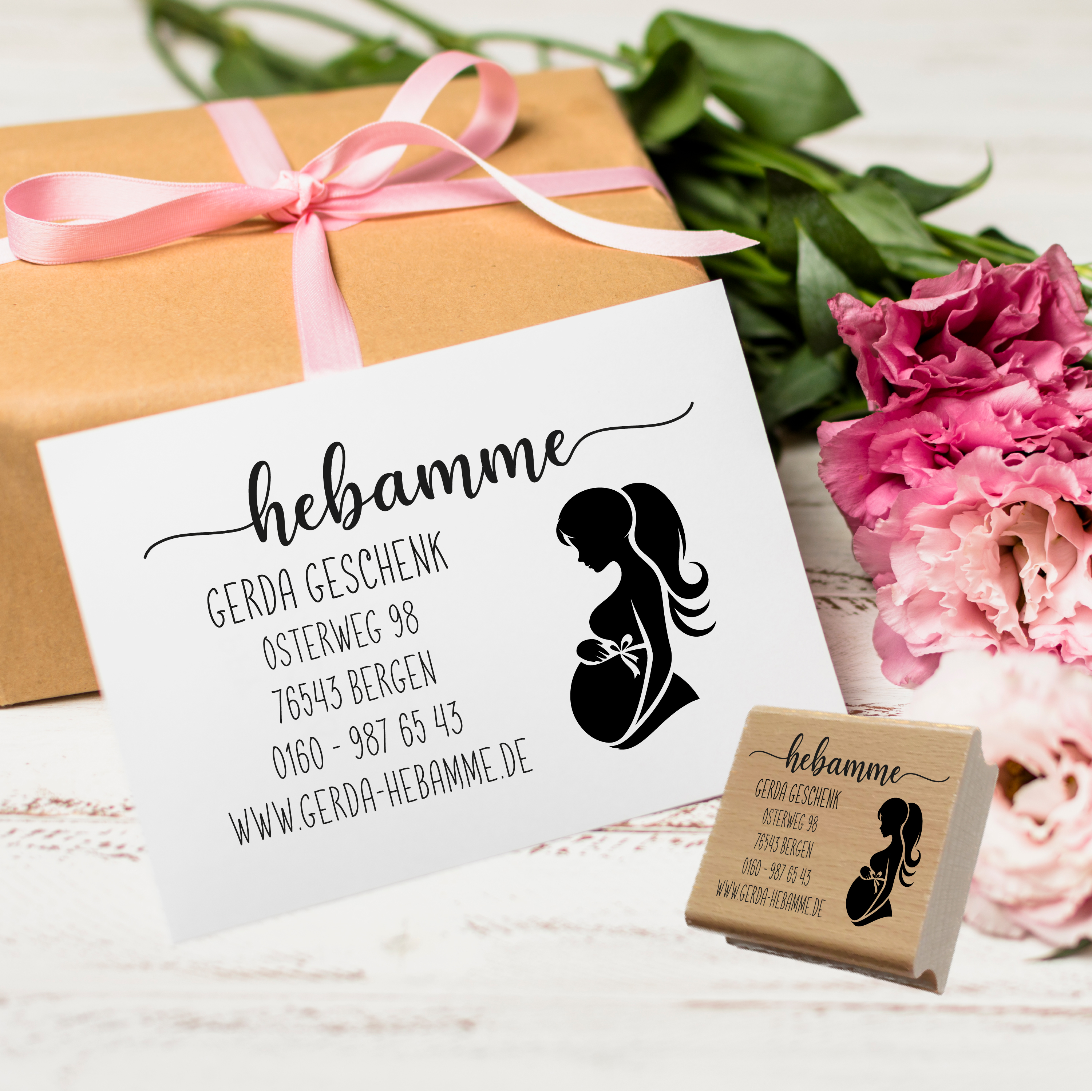 Personalisierter Hebammenstempel<br> – passend für den Mutterpass