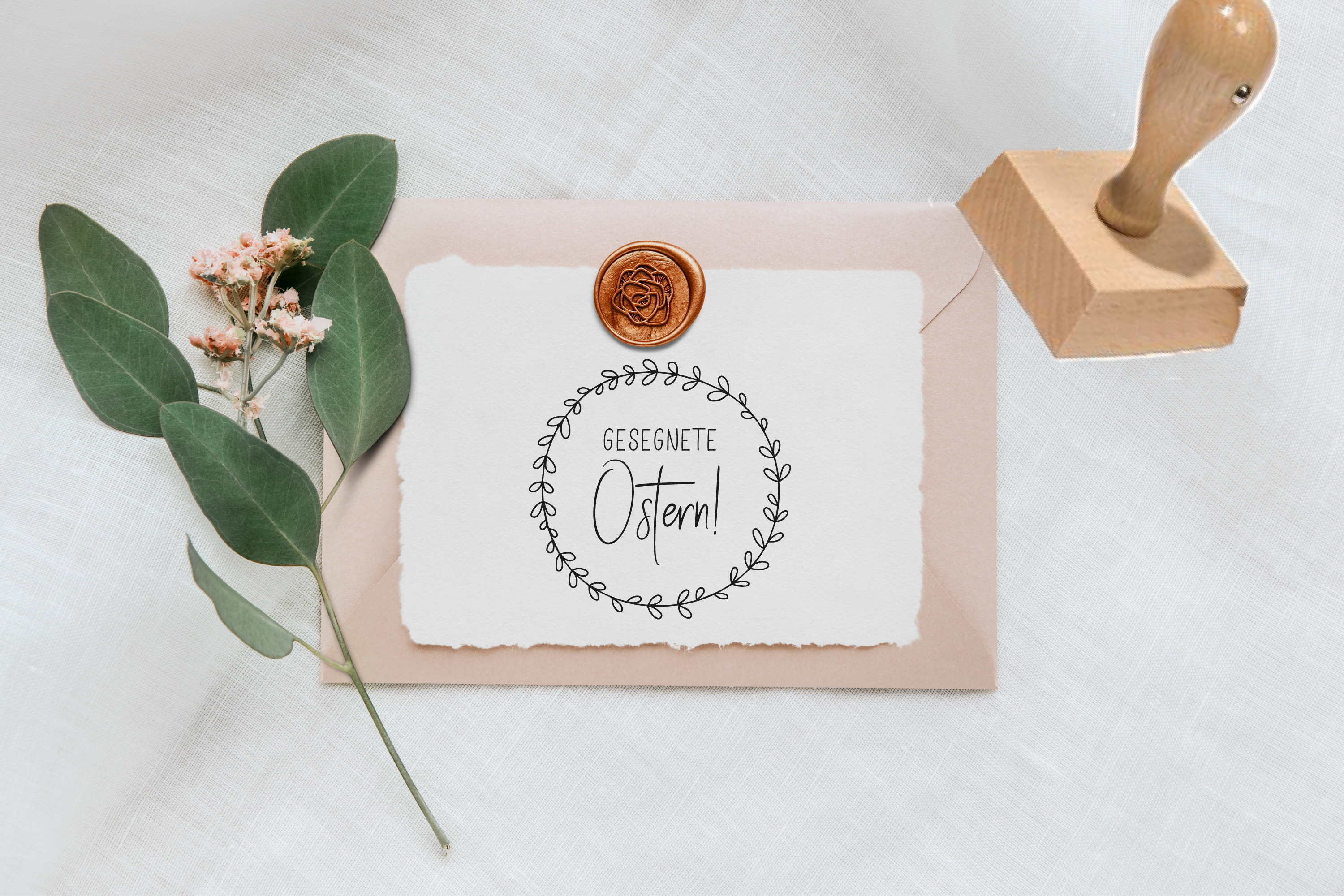 STEMPEL "Gesegnete Ostern!" Kranz