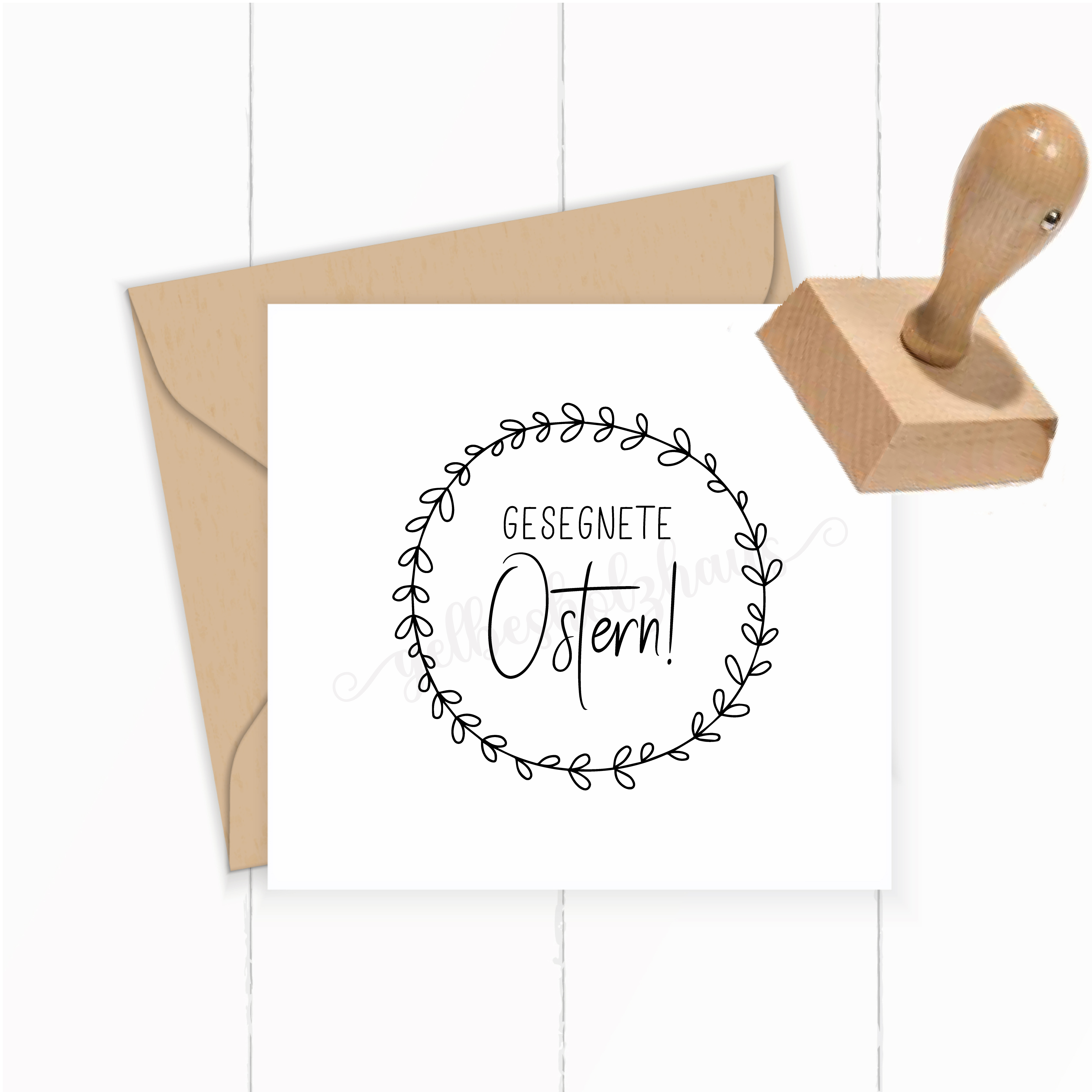 STEMPEL "Gesegnete Ostern!" Kranz