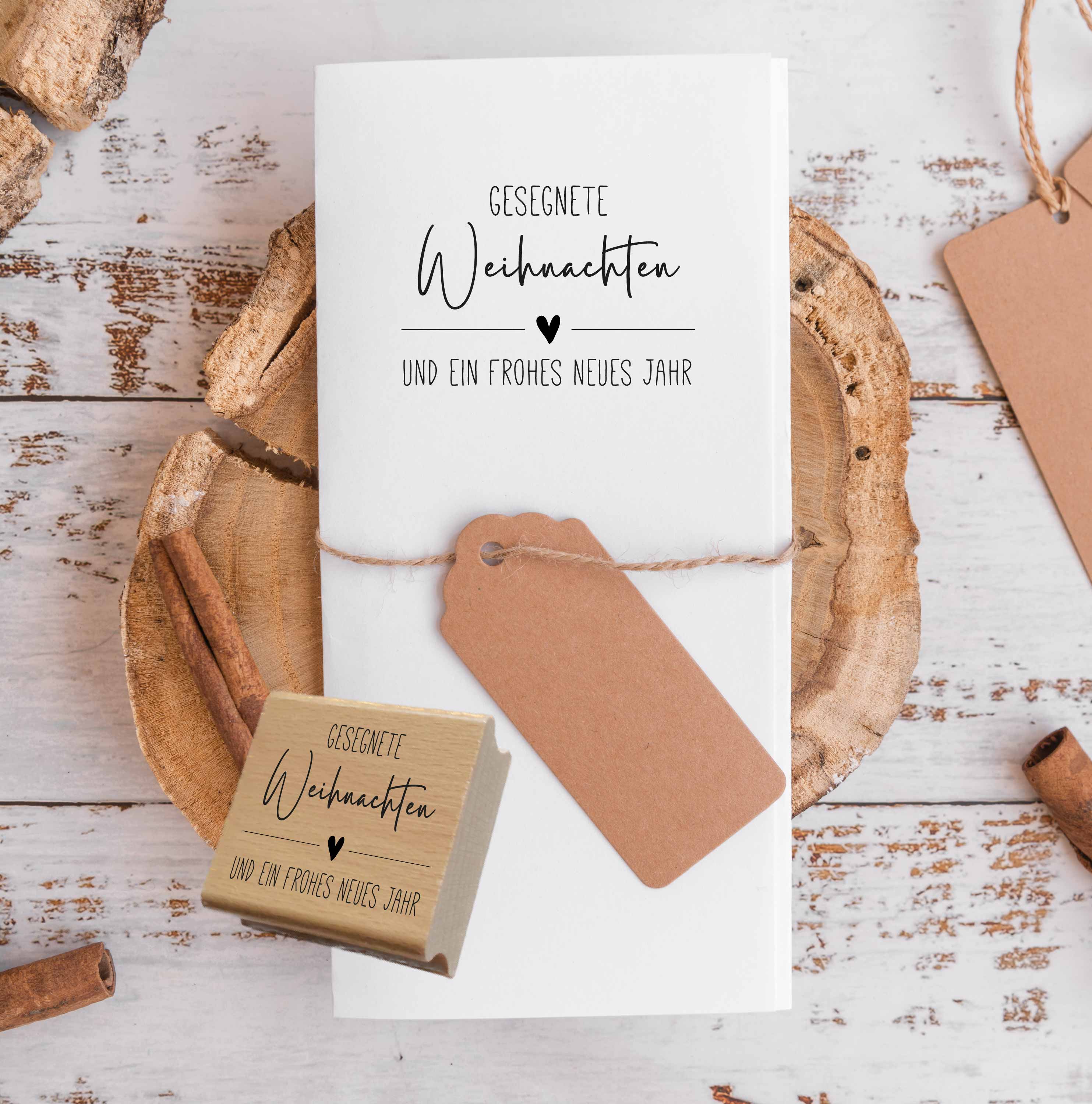 Weihnachts STEMPEL "Gesegnete Weihnachten und ein frohes neues Jahr" 