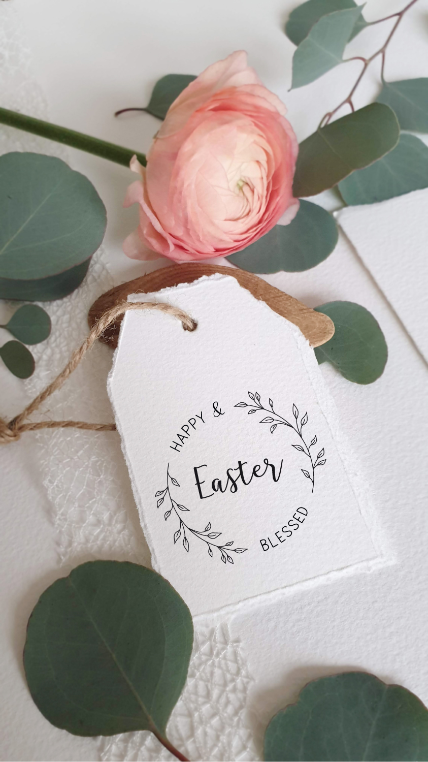 Oster-STEMPEL "Happy & blessed Easter"