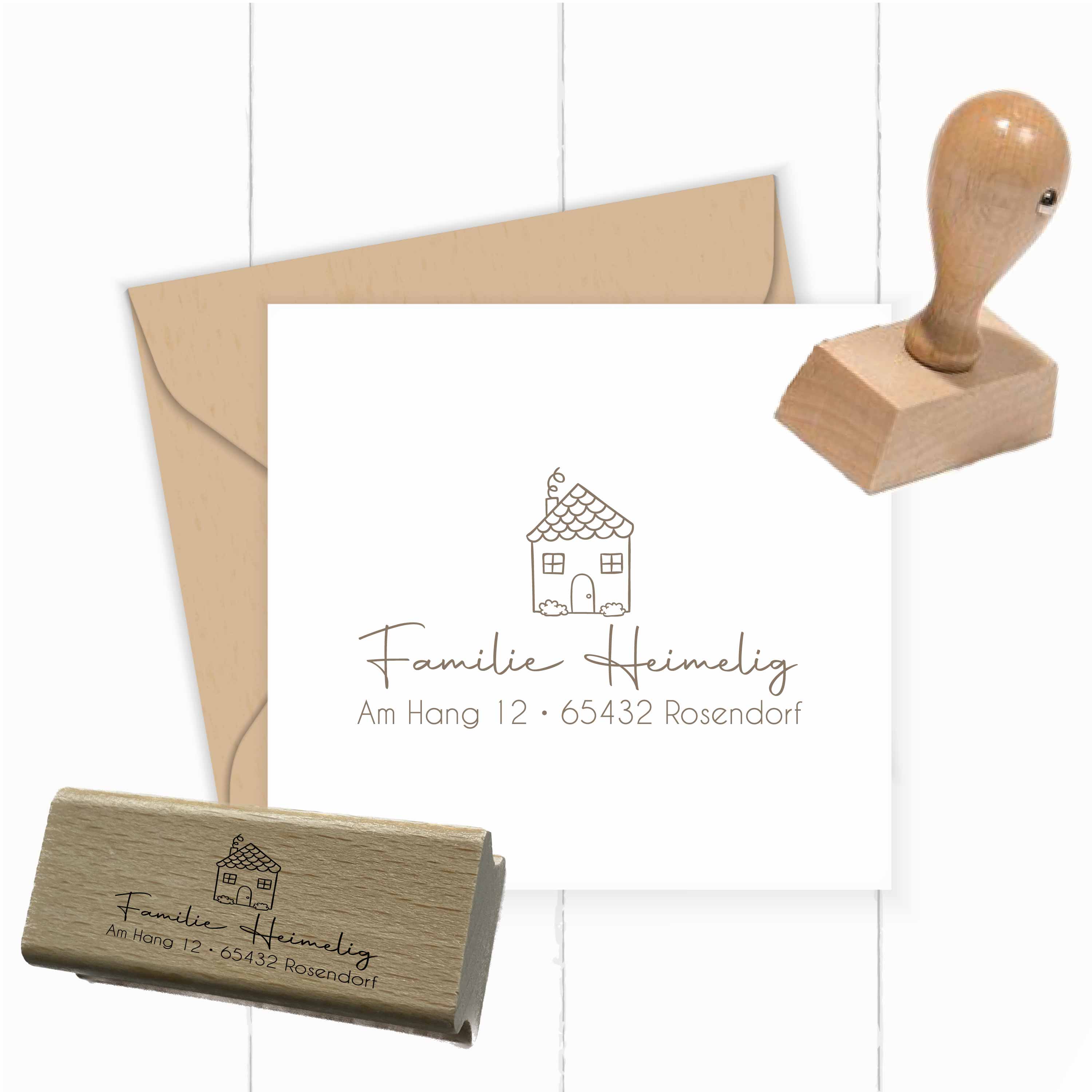 Personalisierter Adresstempel "Haus" | 58 x 22 mm