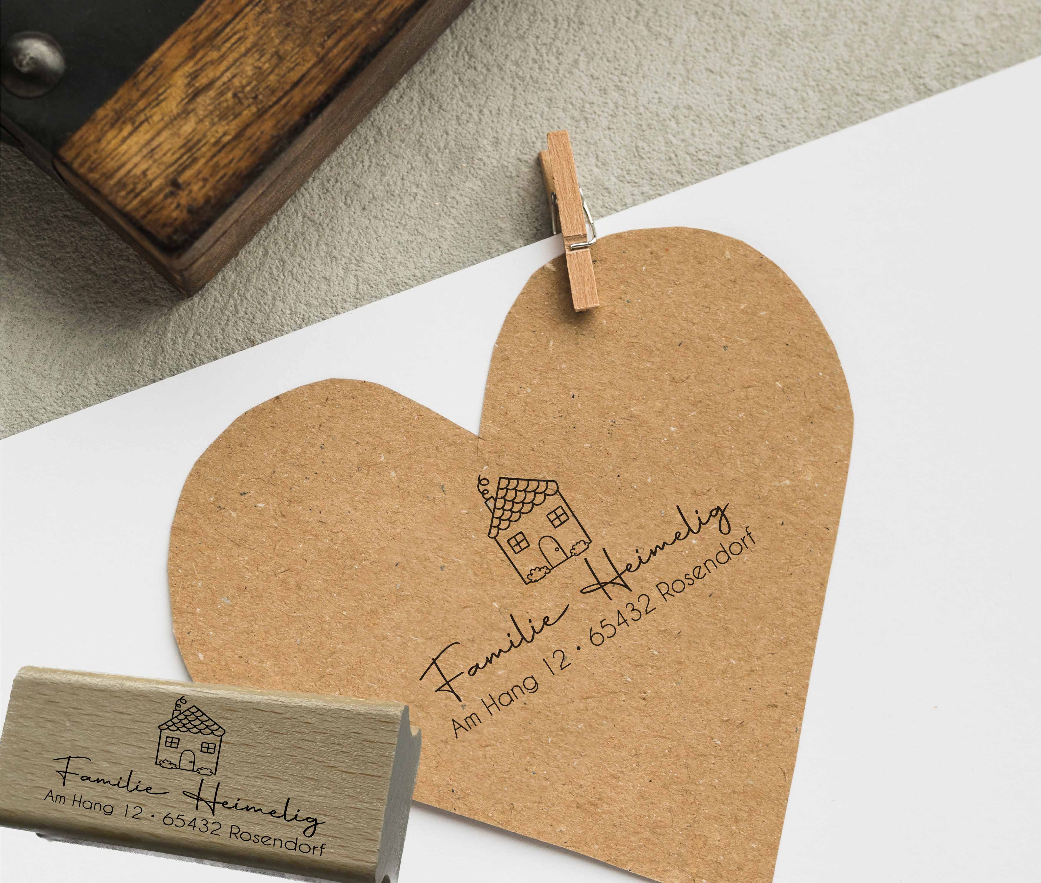 Personalisierter Adresstempel "Haus" | 58 x 22 mm