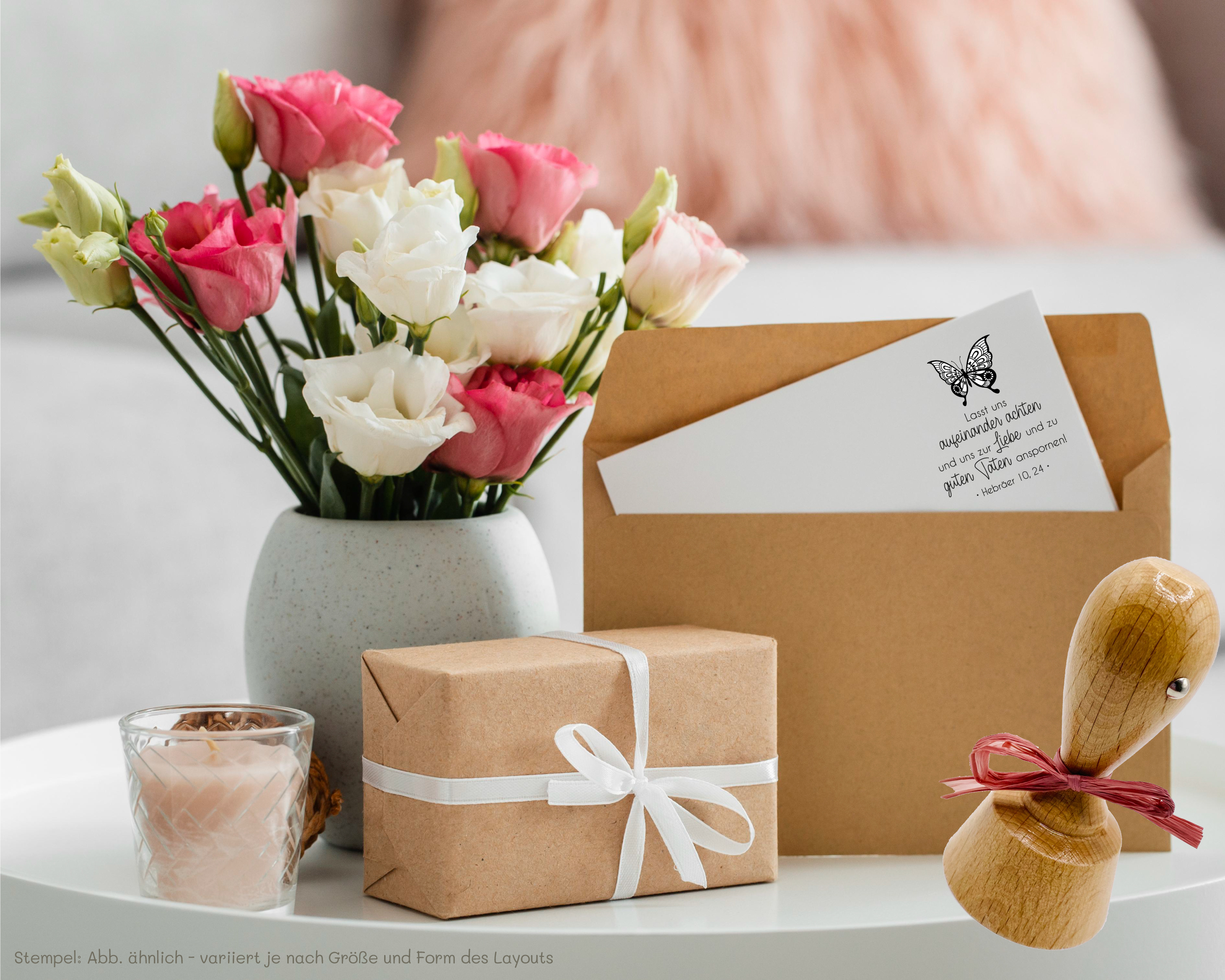 Bibelversstempel - Lasst uns aufeinander achten - Hebräer 10,24