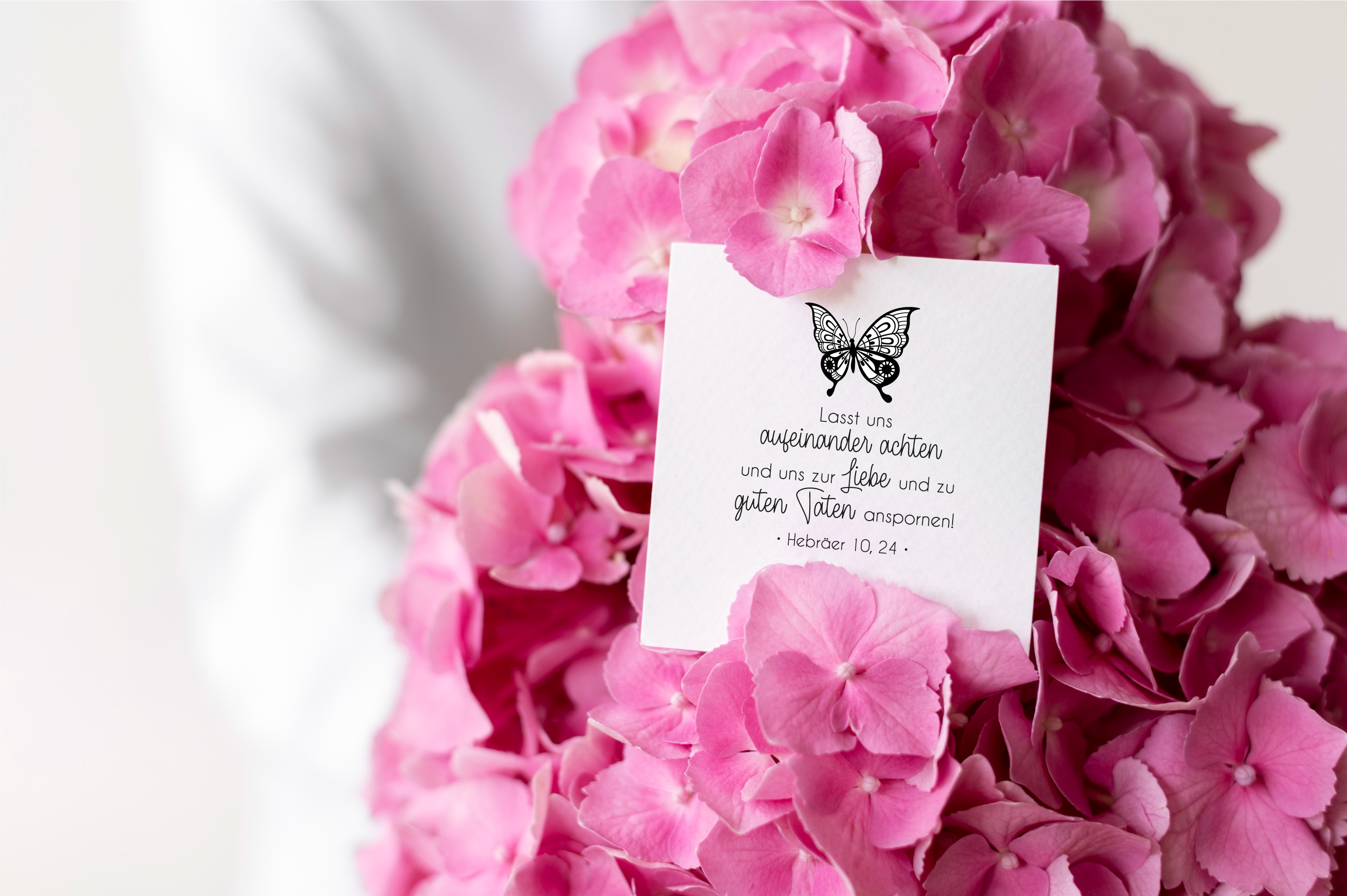 Bibelversstempel - Lasst uns aufeinander achten - Hebräer 10,24