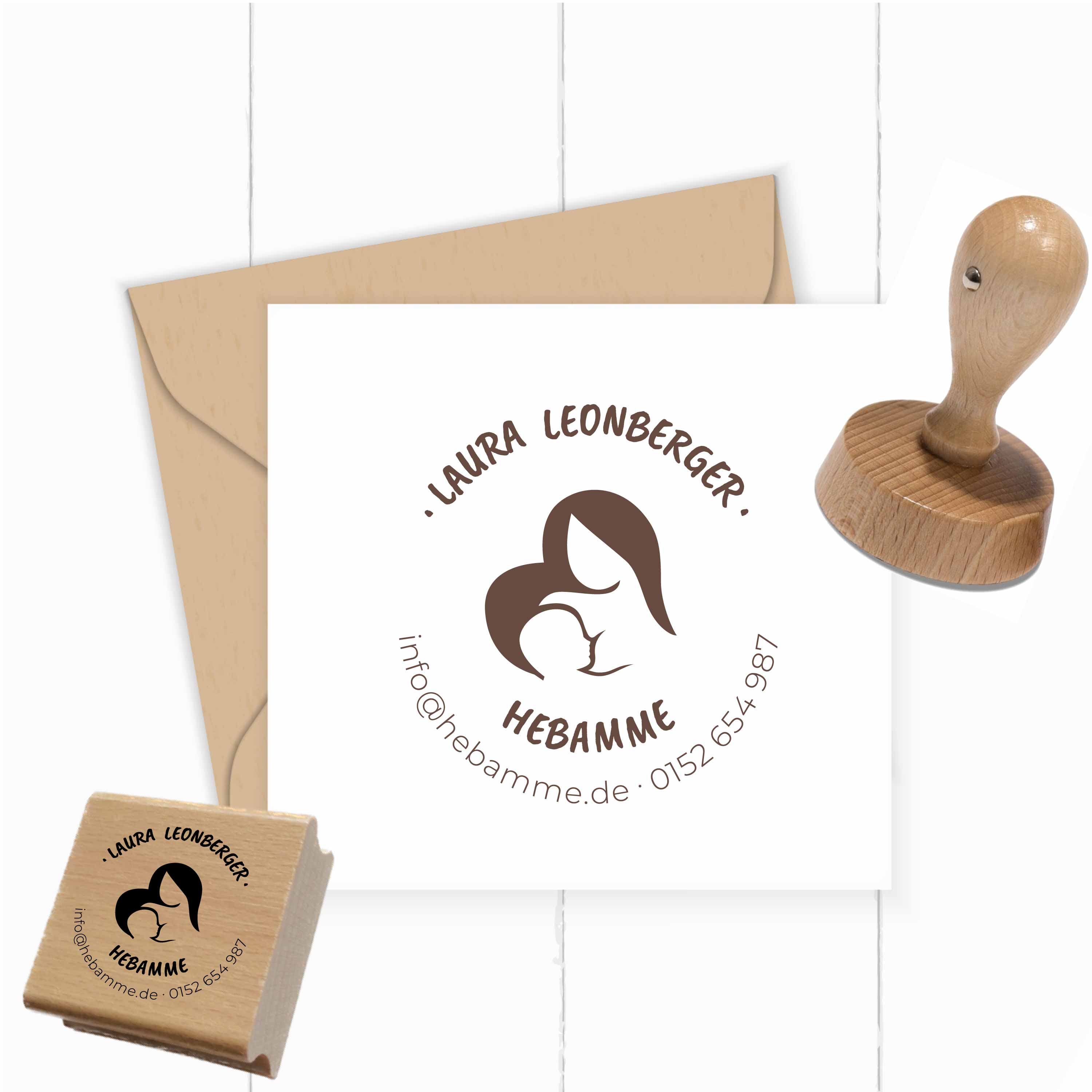 AdressSTEMPEL für Hebammen und Geburtshelfer "Herz"