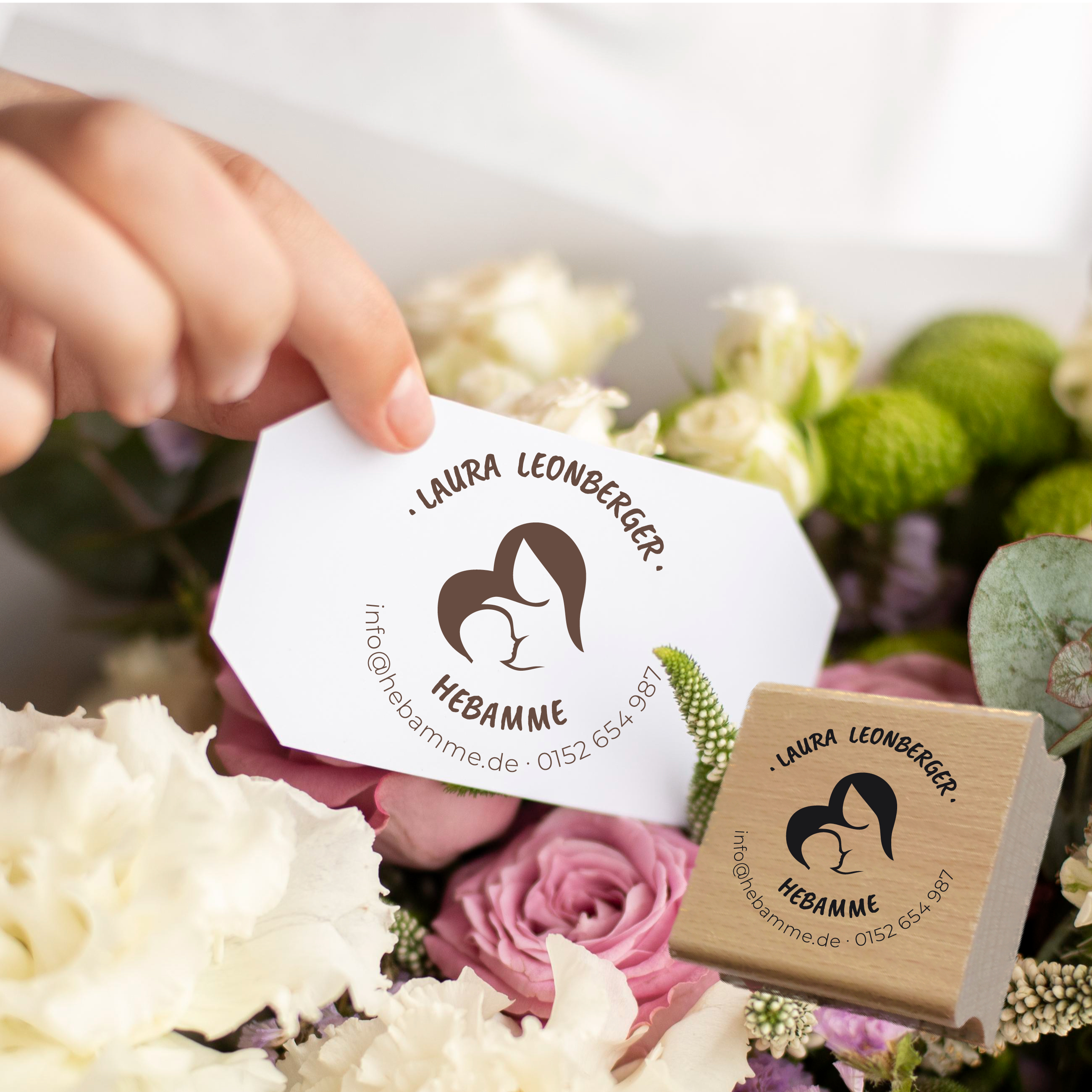 AdressSTEMPEL für Hebammen und Geburtshelfer "Herz"