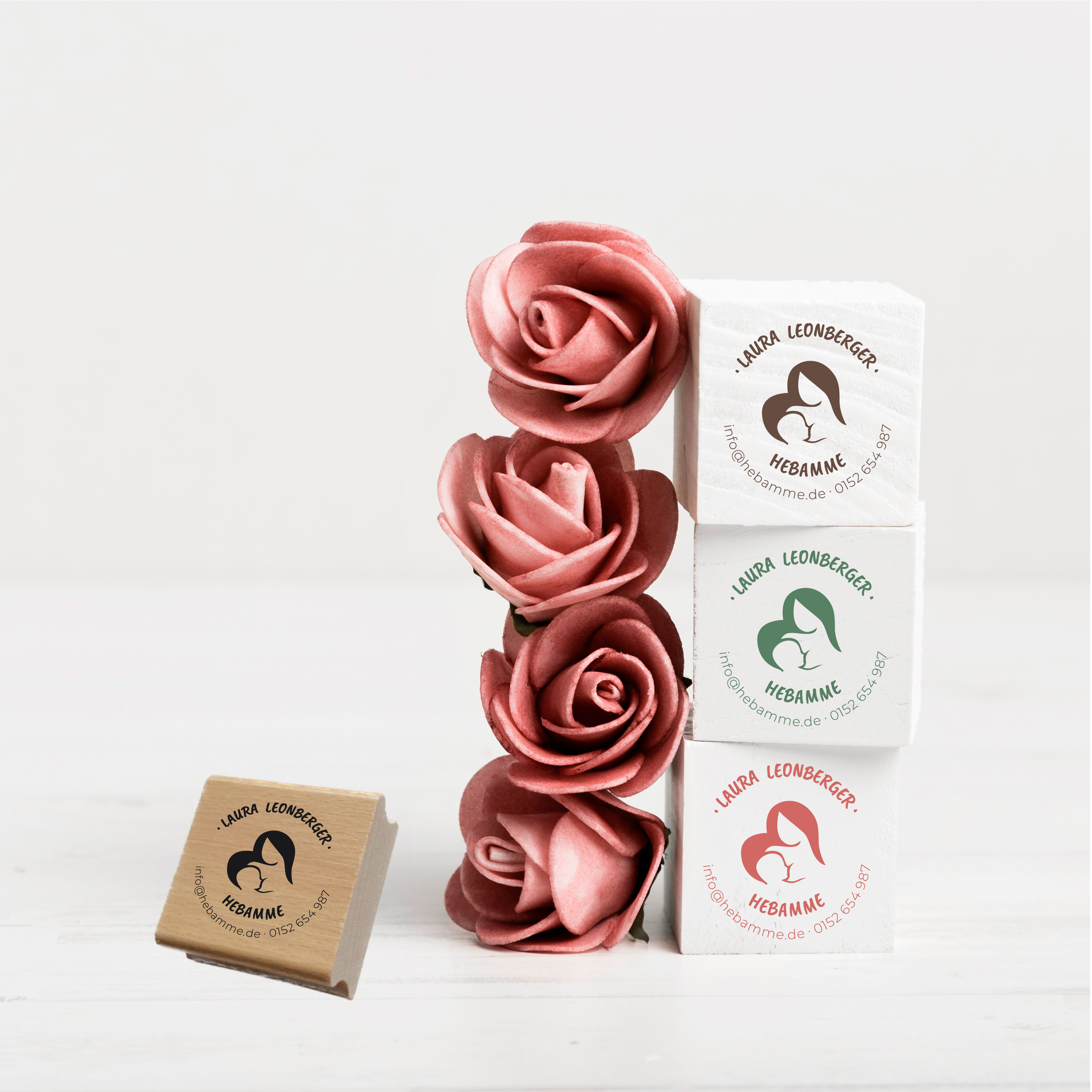 AdressSTEMPEL für Hebammen und Geburtshelfer "Herz"