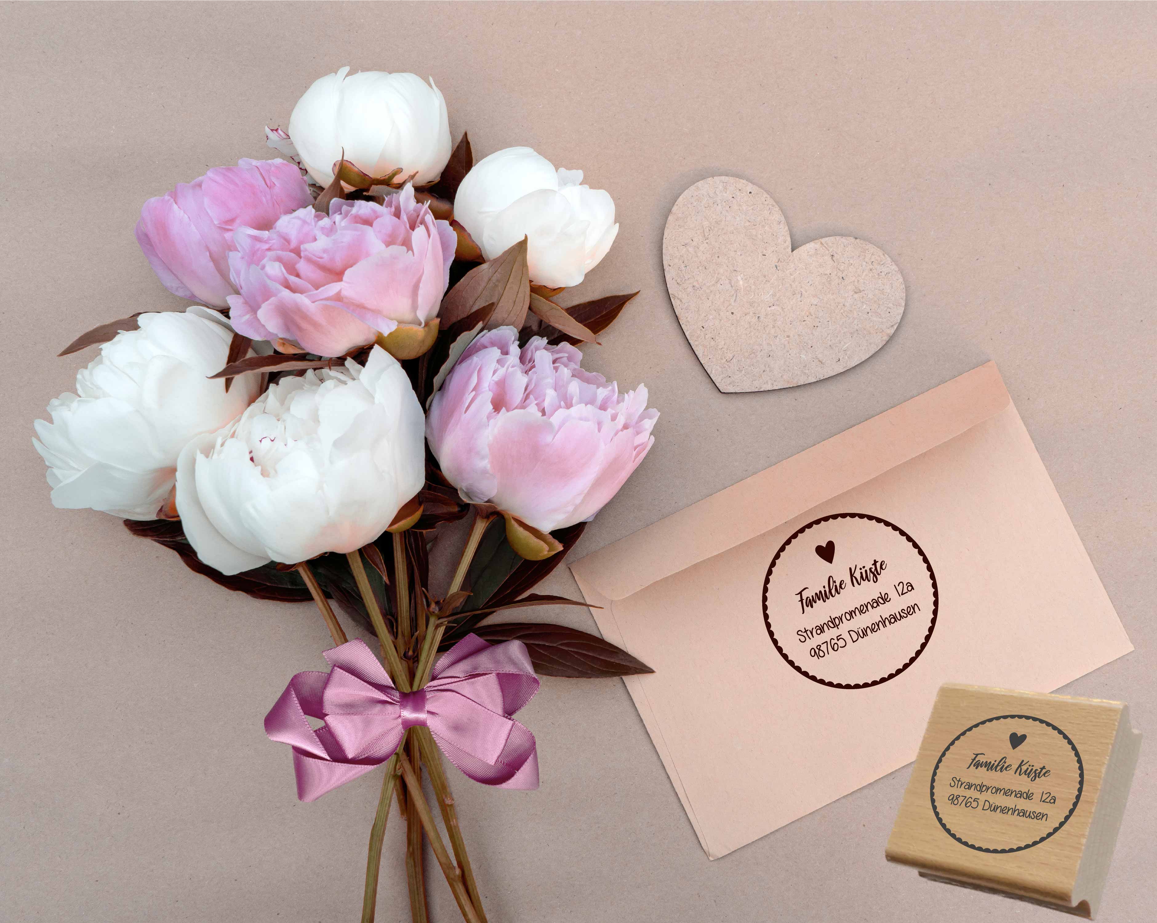 Personalisierter Adresstempel "Herz" | 4–10 cm