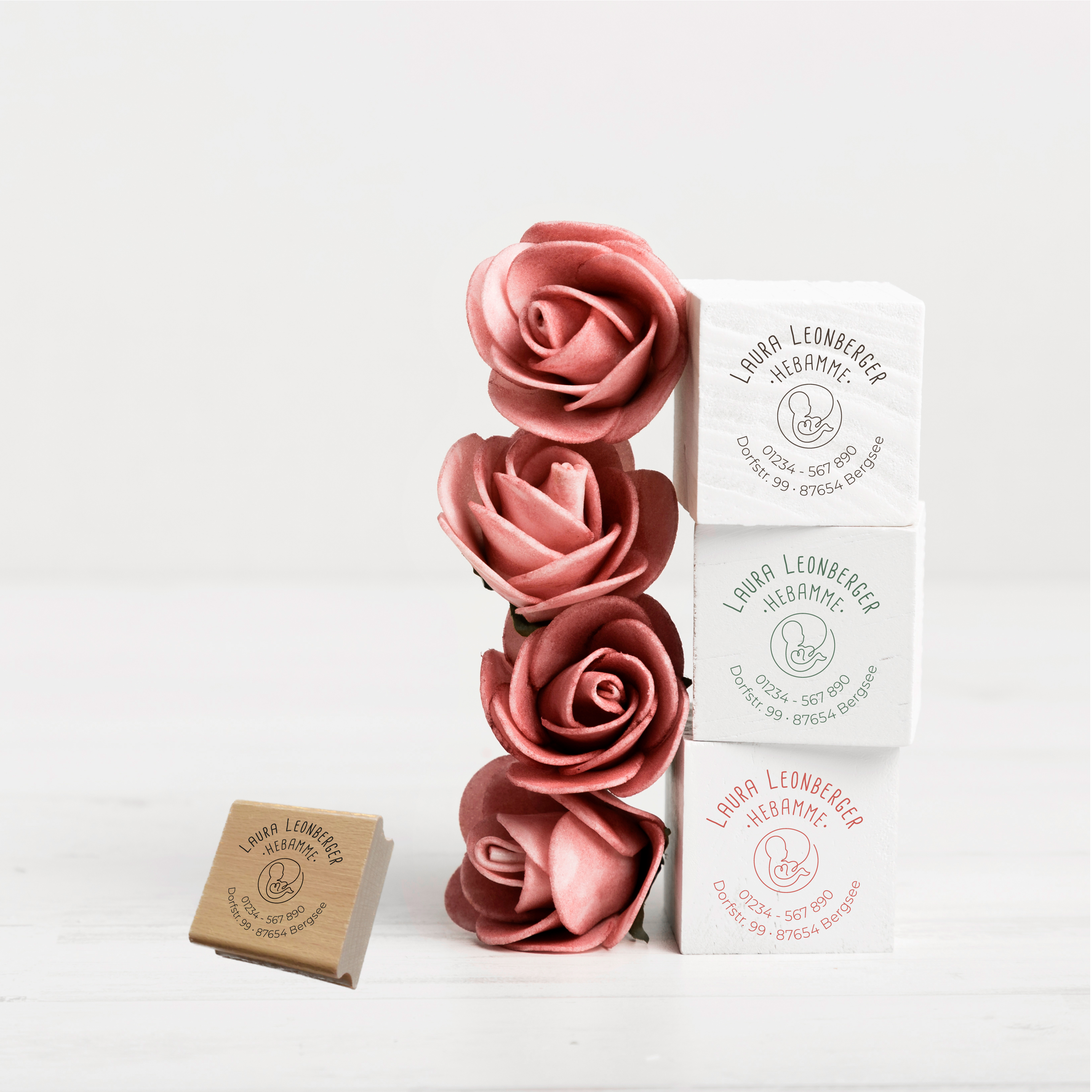 AdressSTEMPEL für Hebammen und Geburtshelfer "Herzbaby"