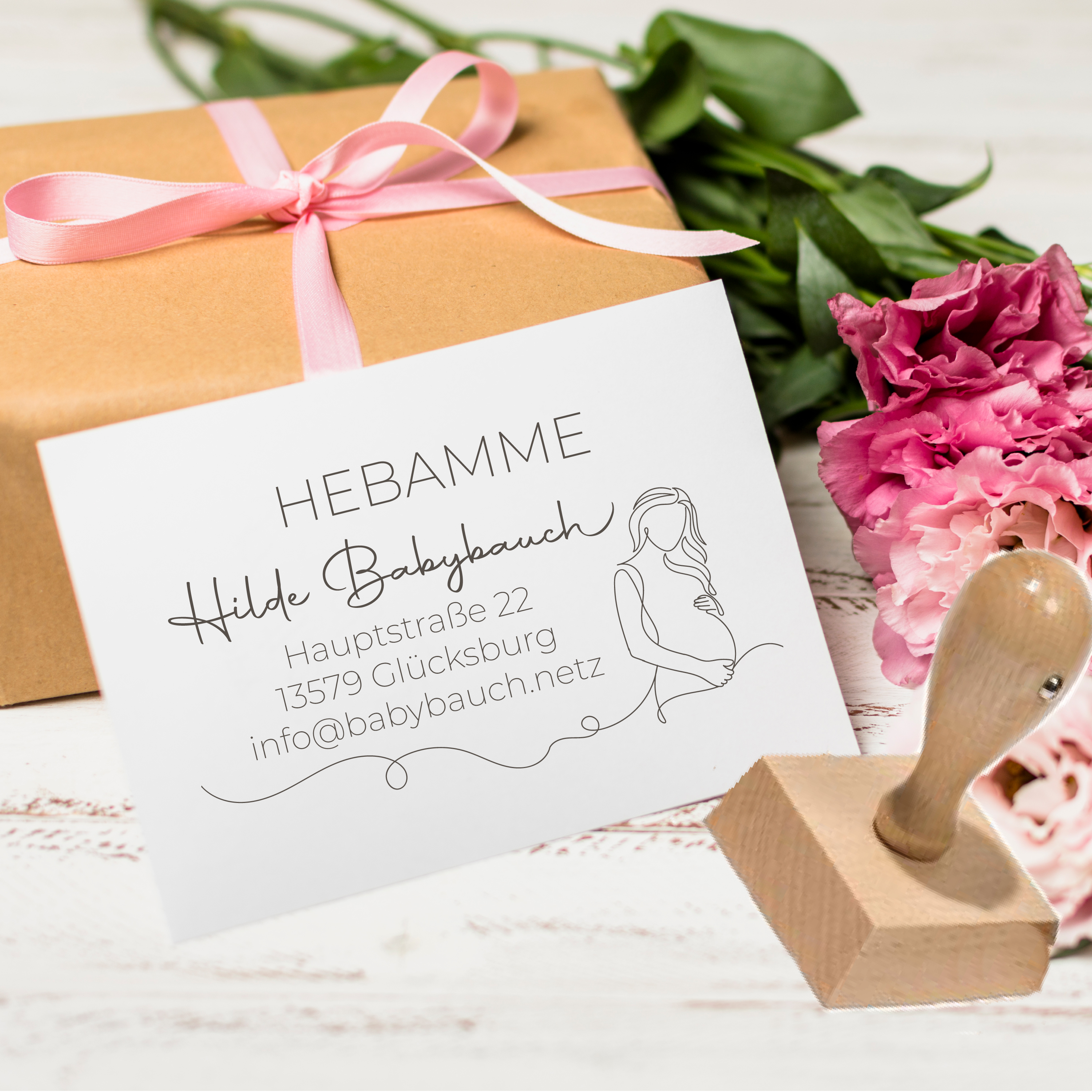 Personalisierter Hebammenstempel<br> – passend für den Mutterpass