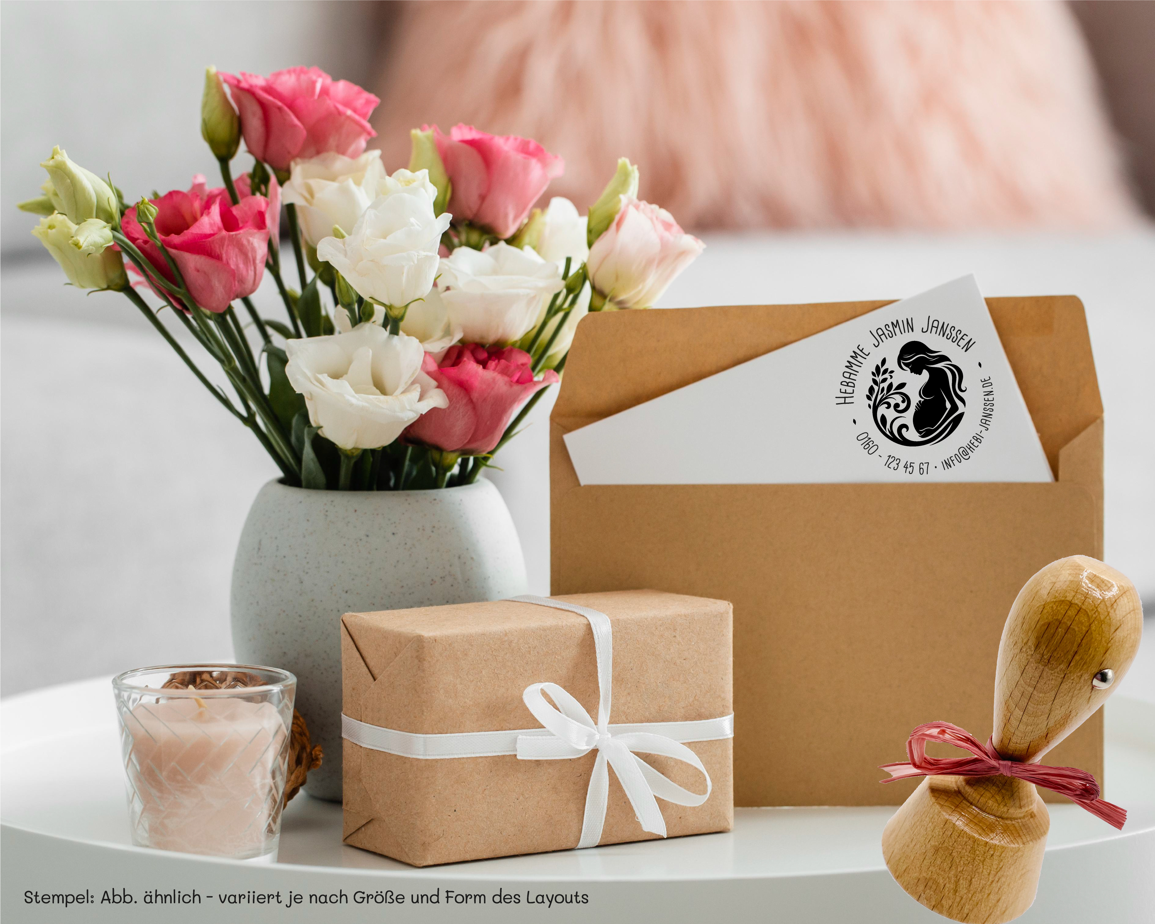 AdressSTEMPEL für Hebammen und Geburtshelfer "Jasmin"