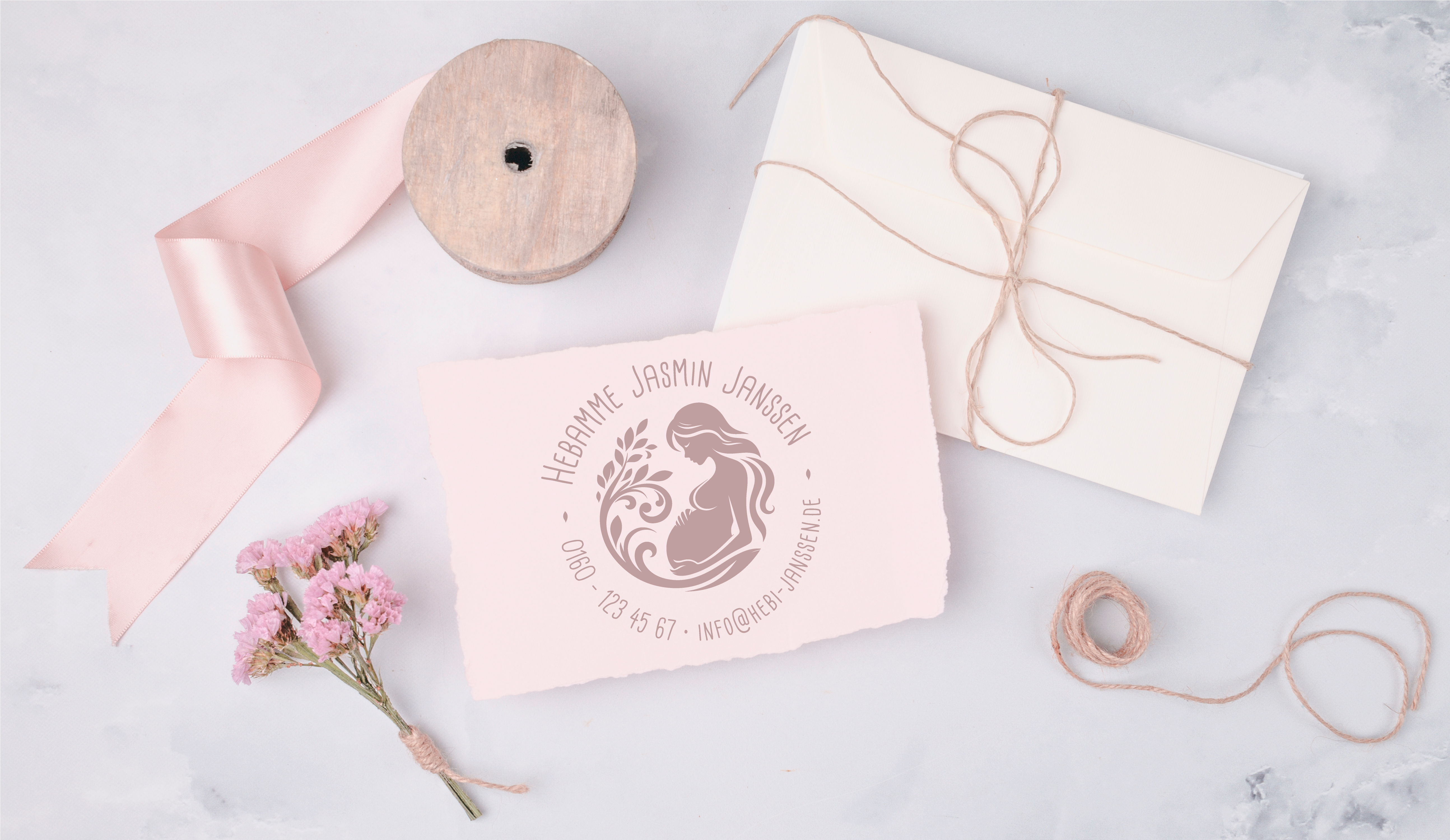 AdressSTEMPEL für Hebammen und Geburtshelfer "Jasmin"