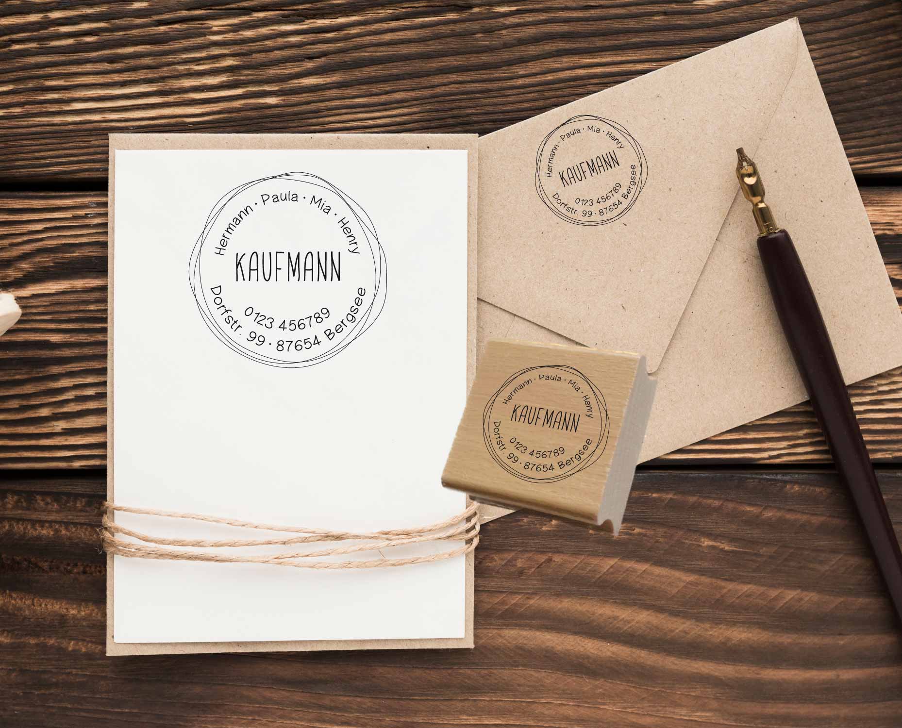 Personalisierter Adresstempel "Kaufmann" | 4–10 cm