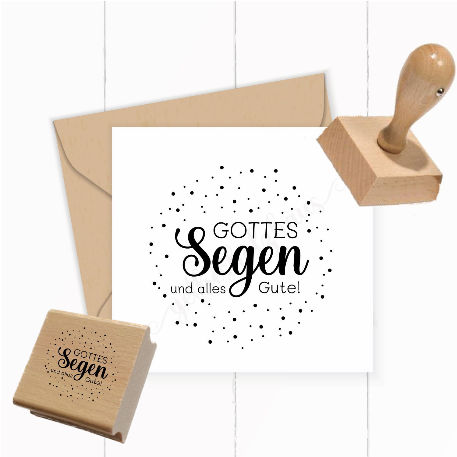 Konfetti-STEMPEL "Gottes Segen und alles Gute!"