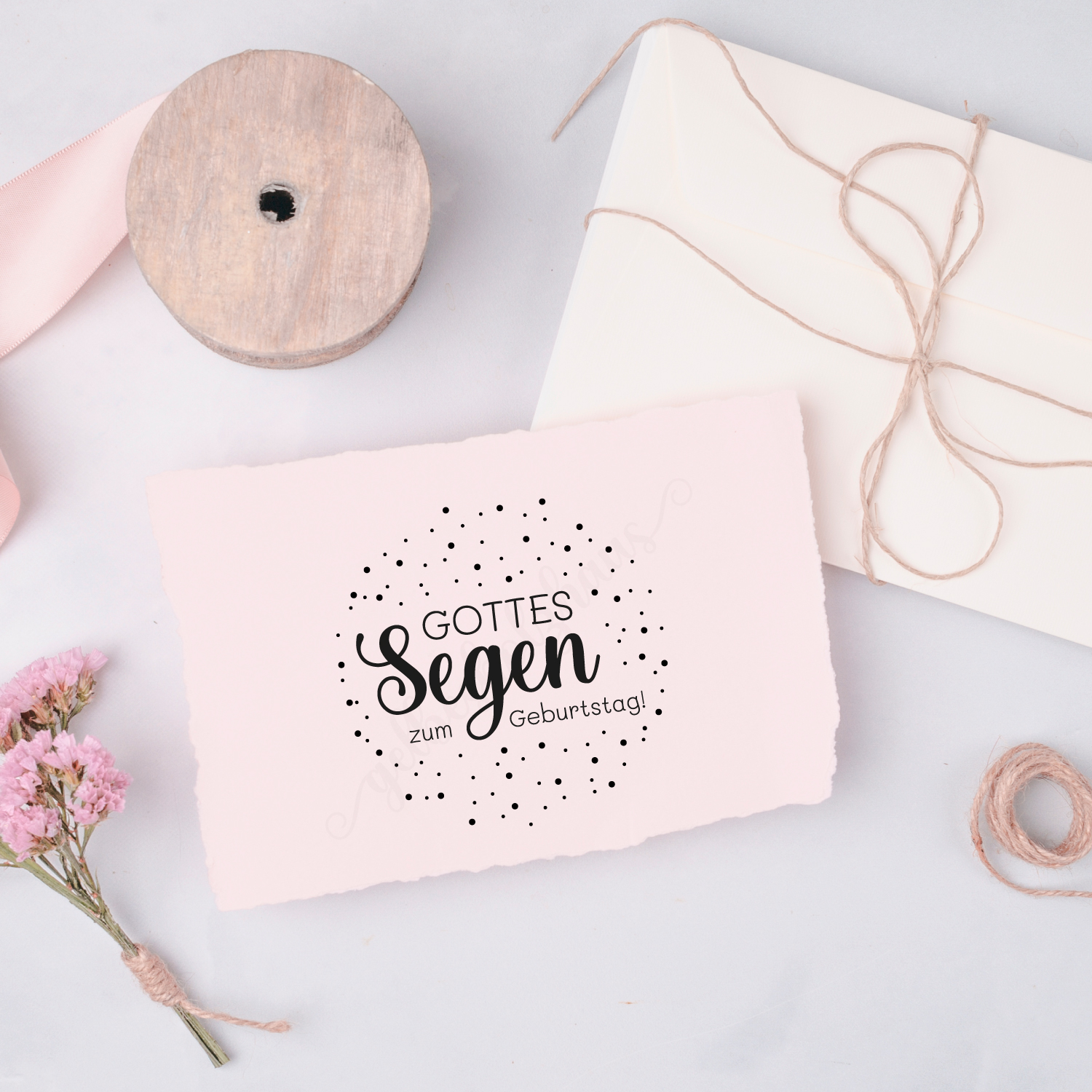 Konfetti-STEMPEL "Gottes Segen zum Geburtstag!"